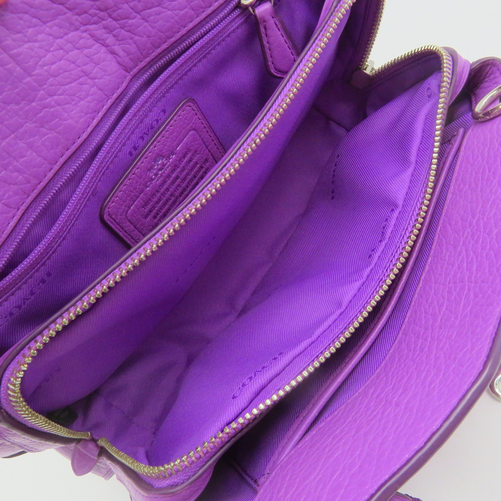 COACH 牛皮皮革2Way Shoulder Bag手挽肩背两用袋紫色