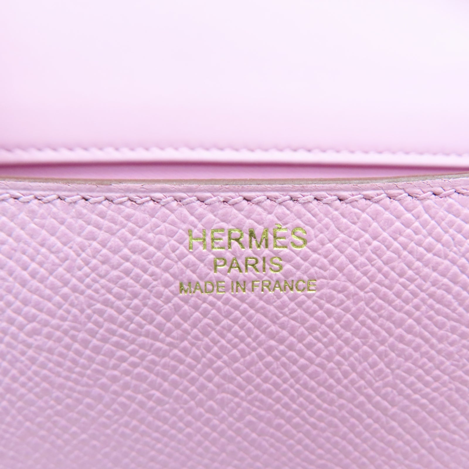 HERMES Veau Epsom皮革Constance 24金扣肩背袋锦葵紫色