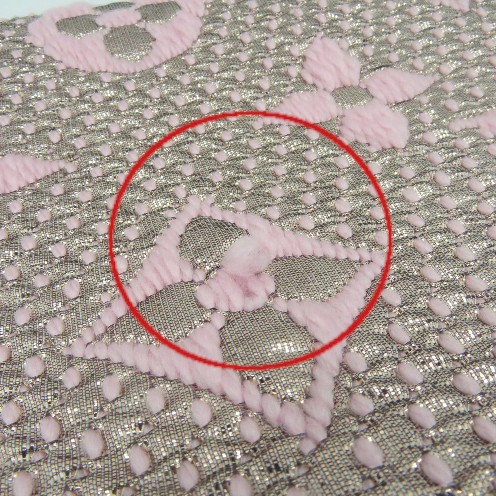 LOUIS VUITTON 羊毛/絲質/聚酯質Muffler圍巾粉紅色/銀色
