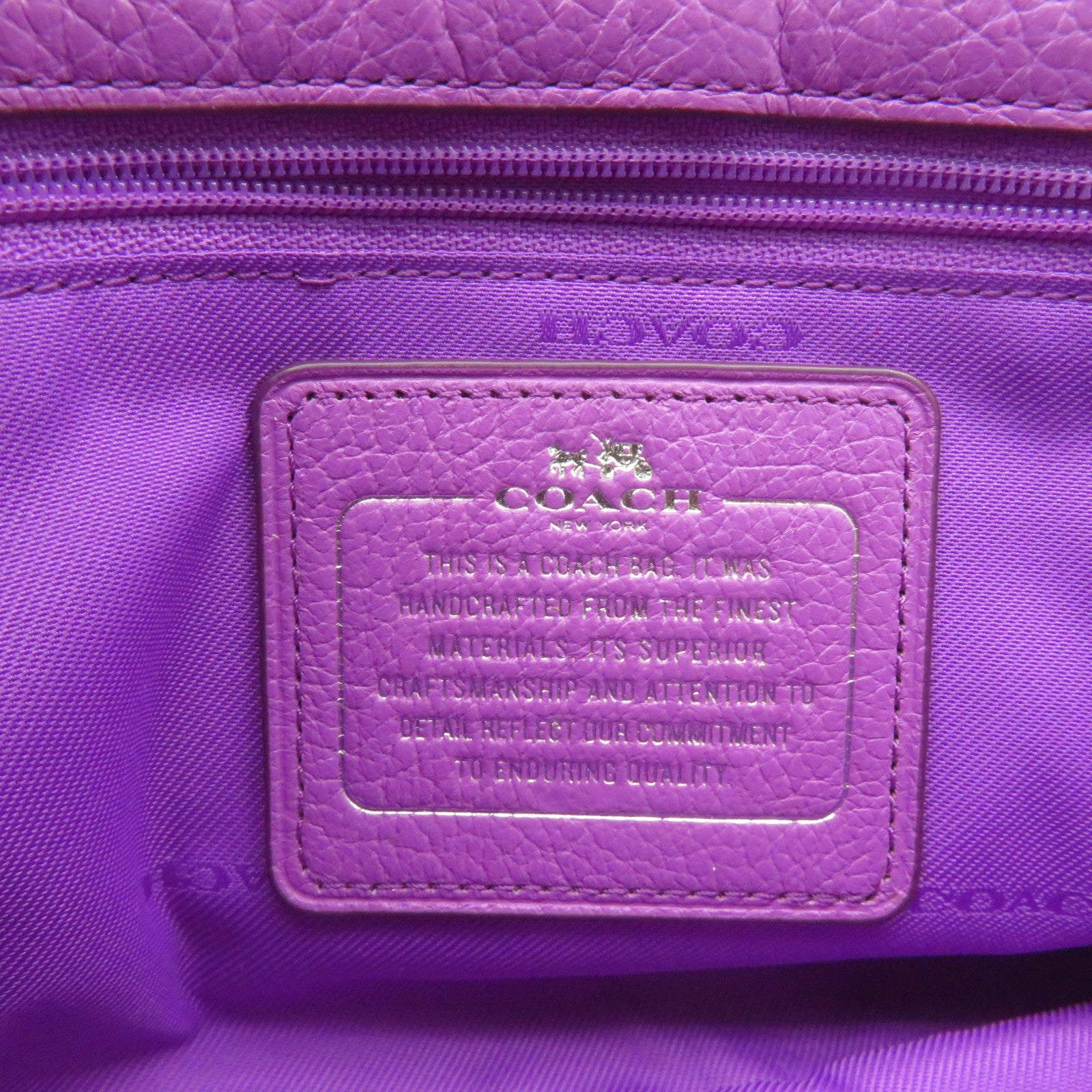 COACH 牛皮皮革2Way Shoulder Bag手挽肩背两用袋紫色