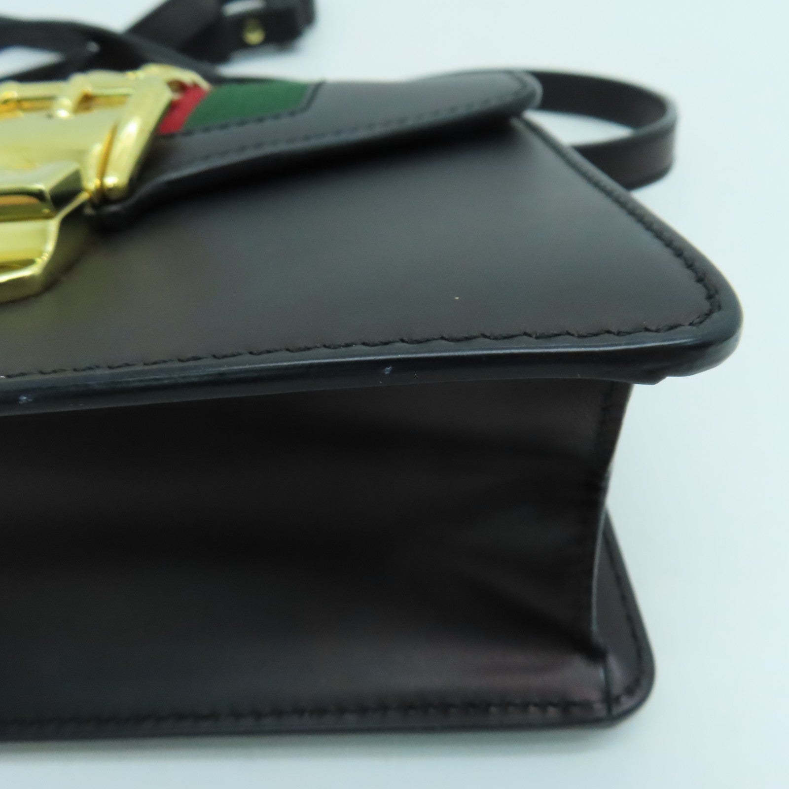 GUCCI 牛皮皮革2 Way Shoulder金扣手挽肩背兩用袋黑色
