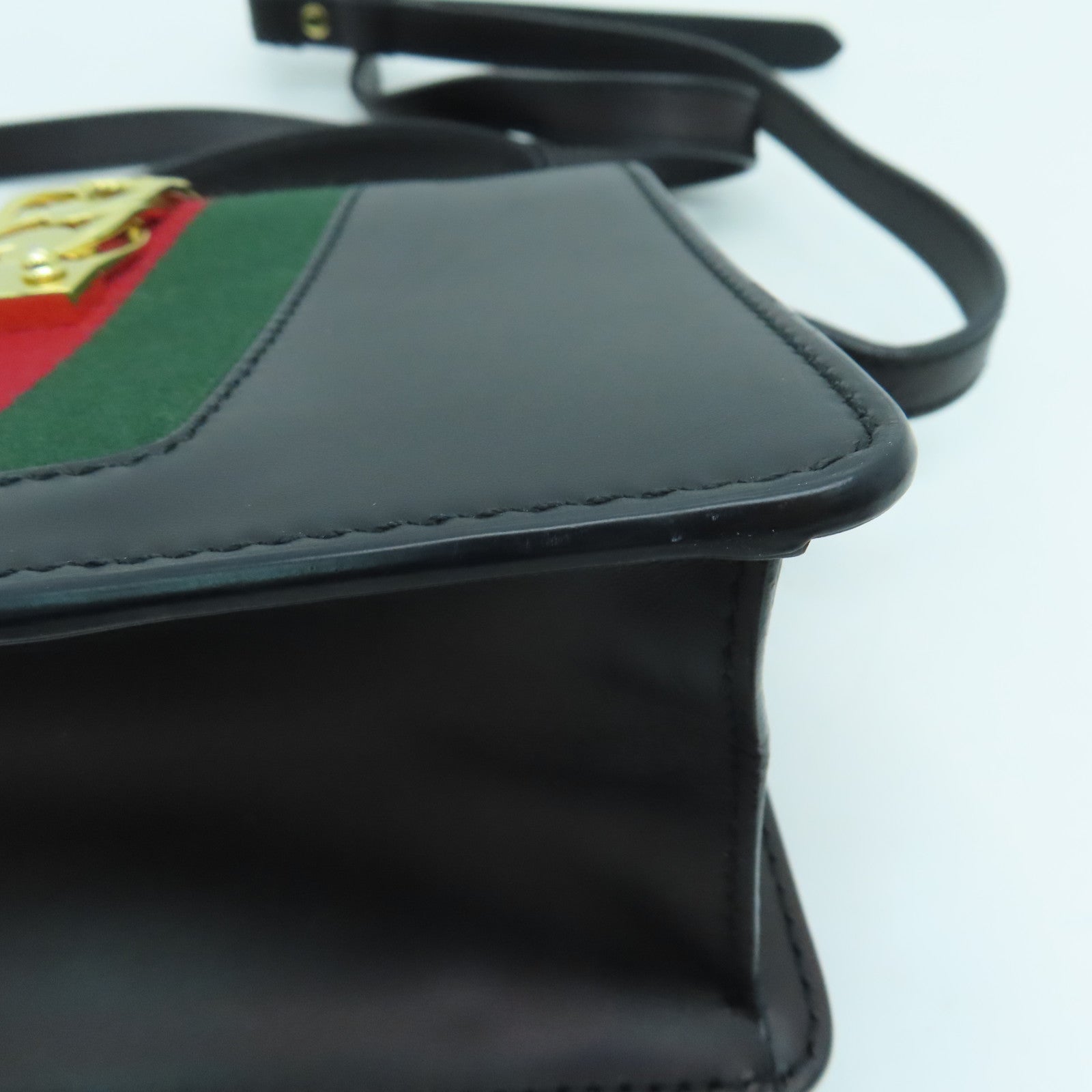 GUCCI 牛皮皮革2 Way Shoulder金扣手挽肩背兩用袋黑色