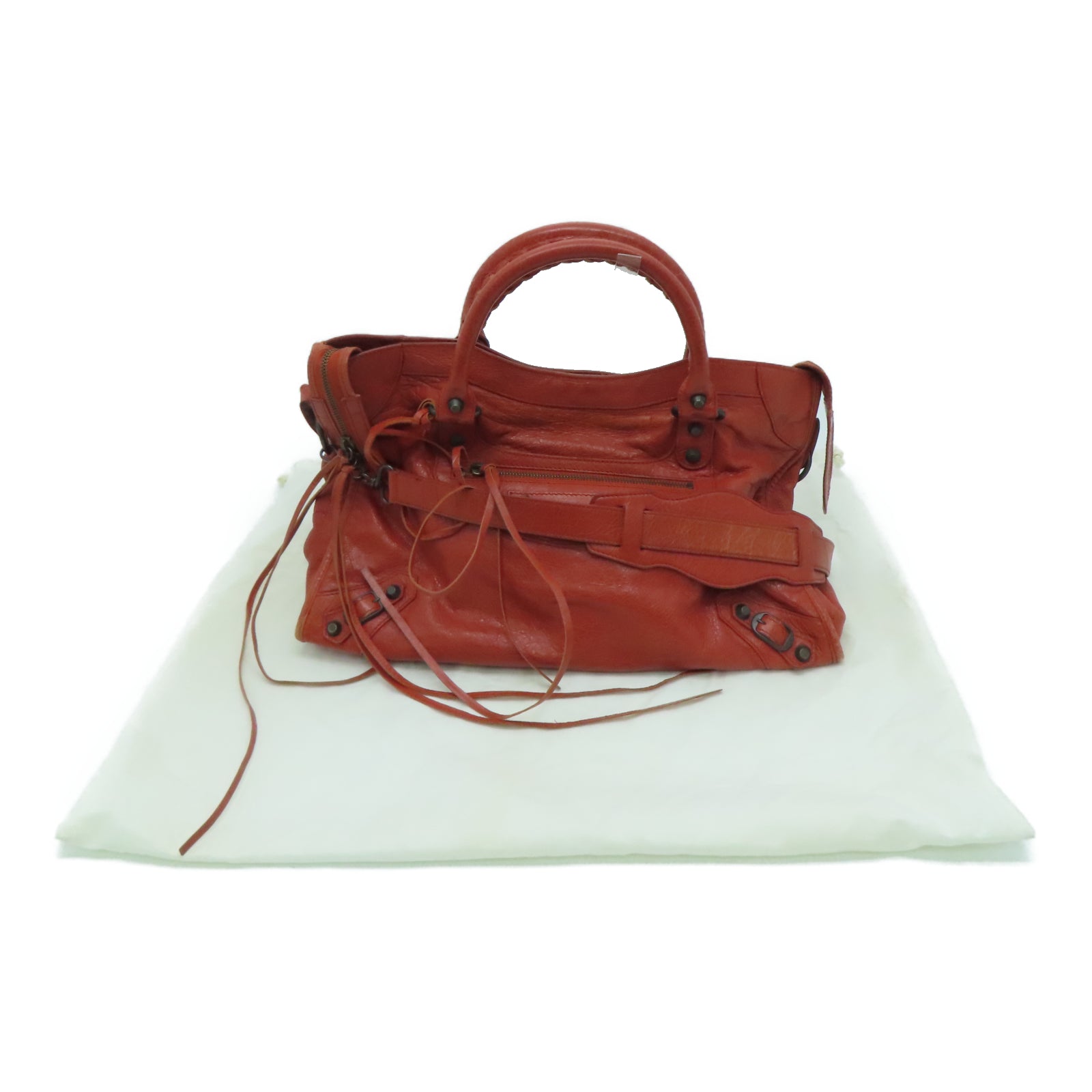 BALENCIAGA 【激減優惠】牛皮皮革Classic City金扣肩背袋紅色