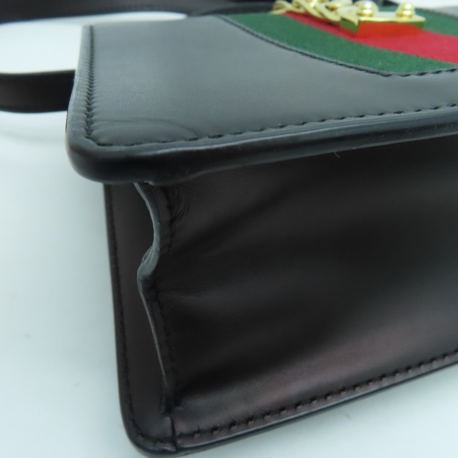 GUCCI 牛皮皮革2 Way Shoulder金扣手挽肩背兩用袋黑色