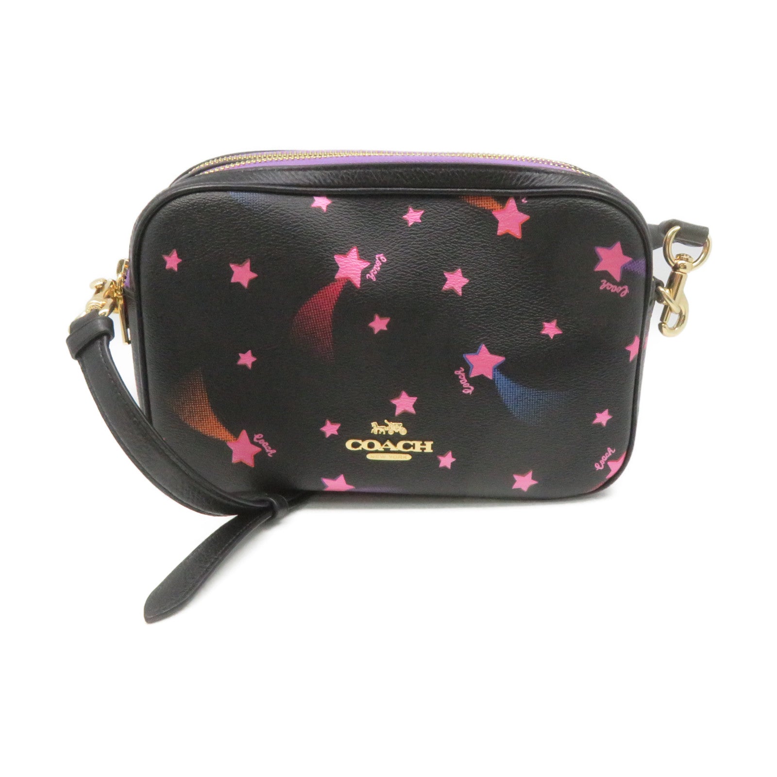 COACH 牛皮皮革Shoulder Bag肩背袋黑色/彩色