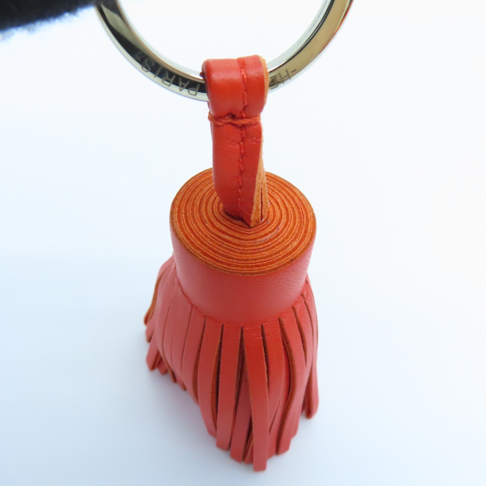 HERMES Swift皮革Carmen银扣挂饰Capucine红色