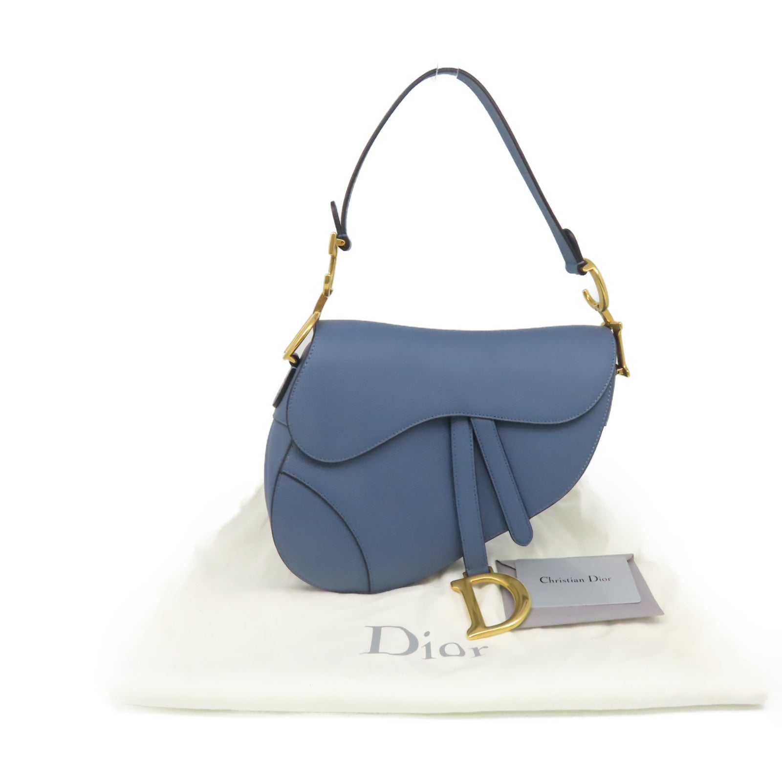 Dior 牛皮皮革Saddle Shoulder Bag肩背袋藍色