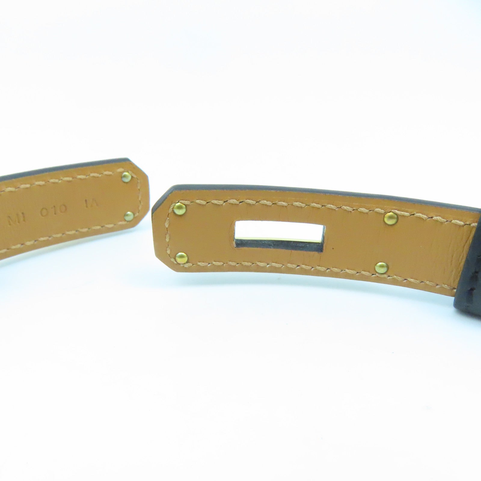 HERMES Epsom皮革Kelly Belt金扣皮帶黑色