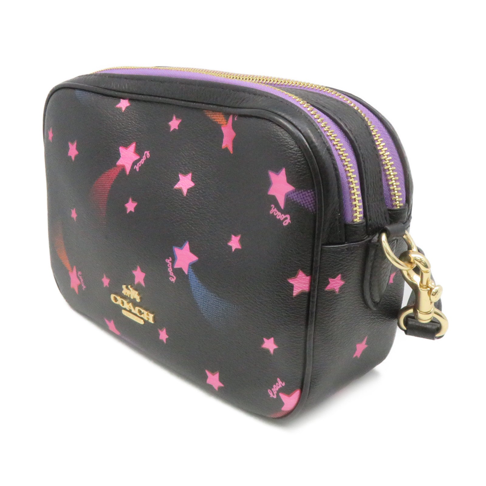 COACH 牛皮皮革Shoulder Bag肩背袋黑色/彩色