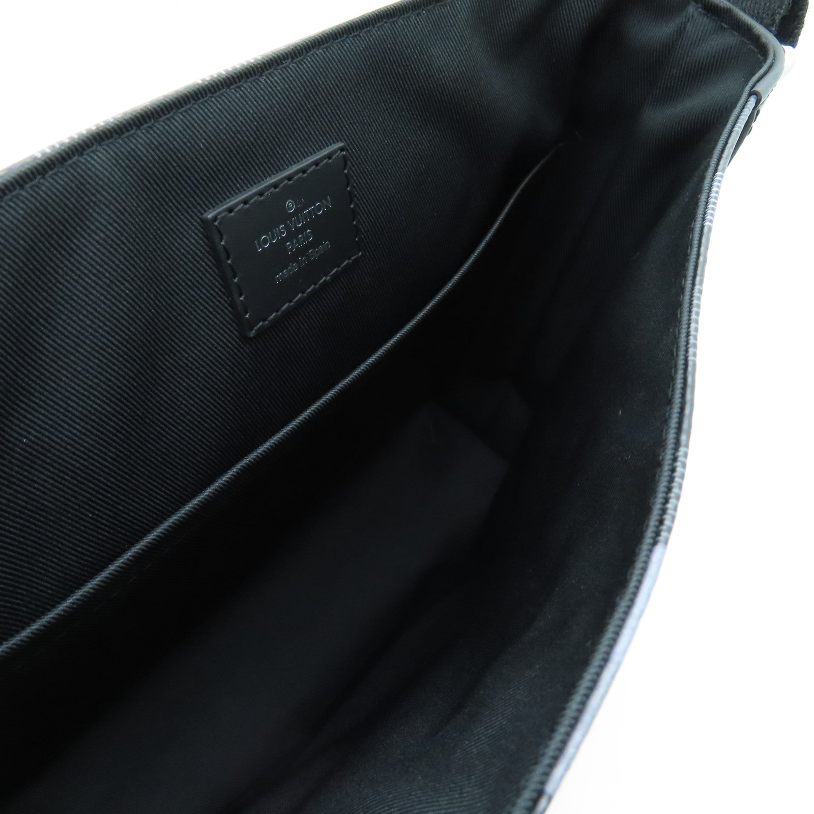 LOUIS VUITTON Damier Graphite Pixel District PM银扣肩背袋黑色