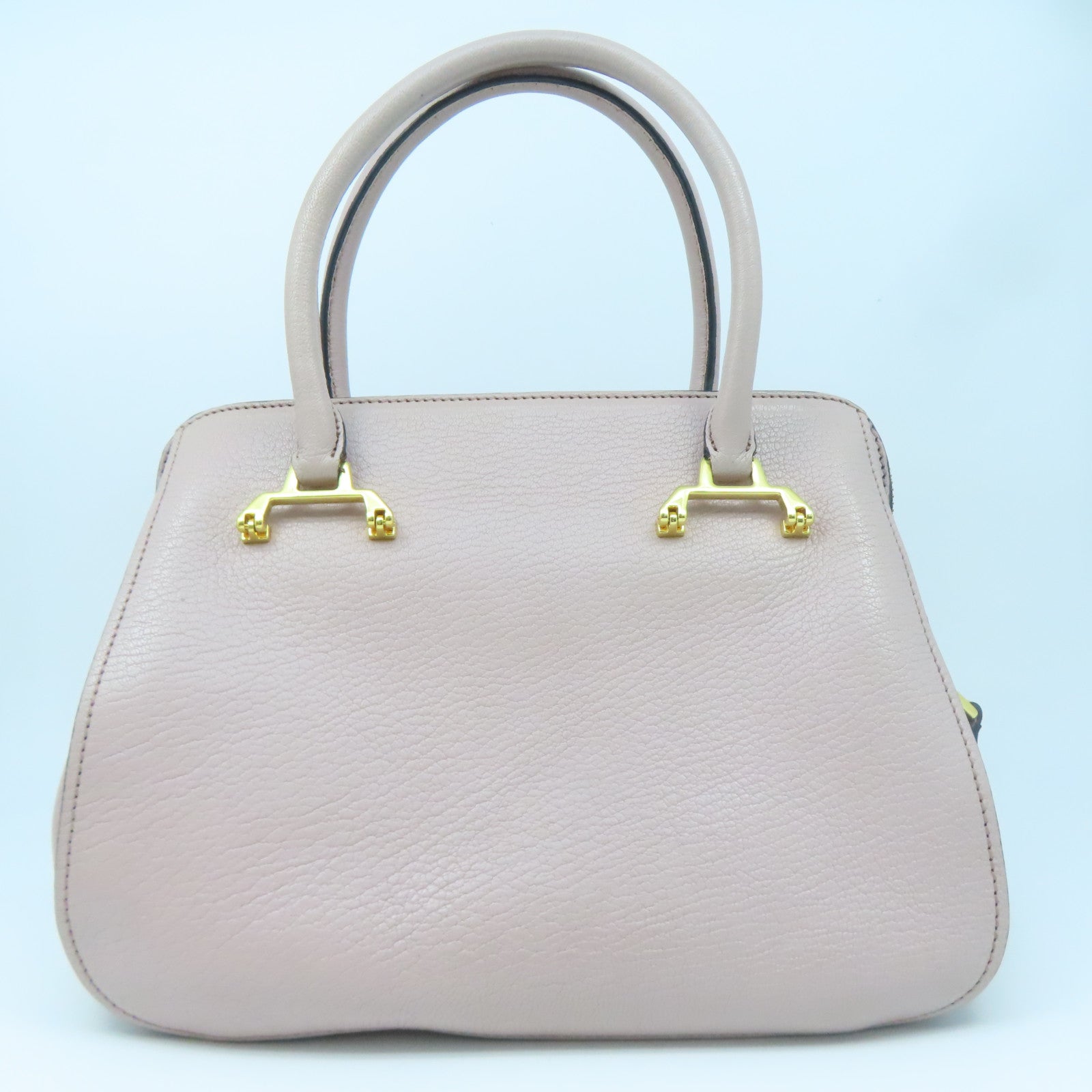 Miu Miu 牛皮皮革2 Way Shoulder金扣手挽肩背兩用袋粉紅色