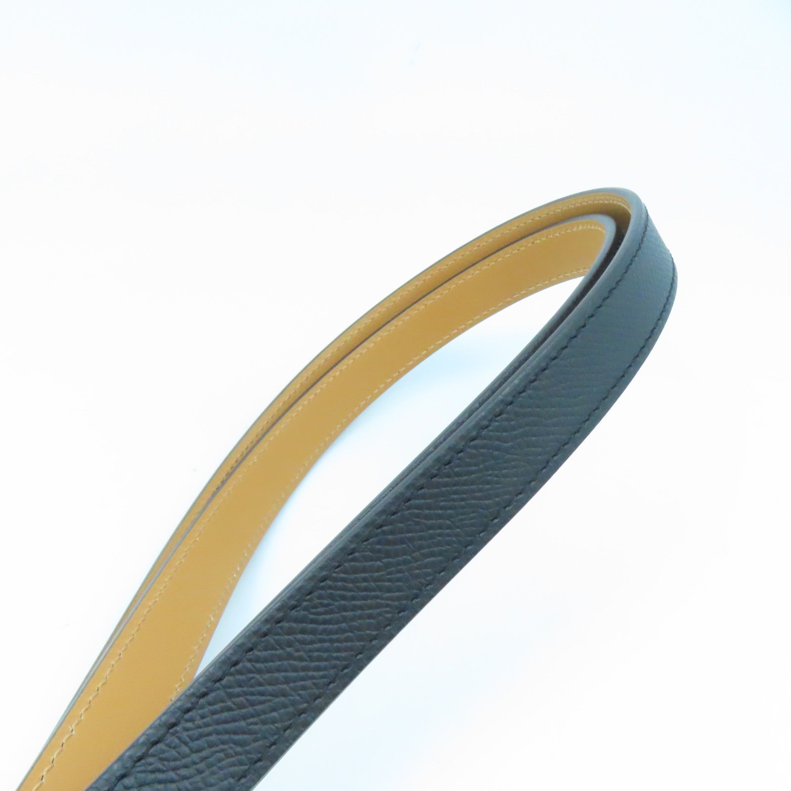 HERMES Epsom皮革Kelly Belt金扣皮帶黑色