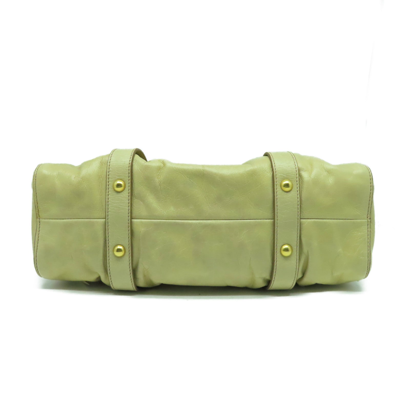 Miu Miu 羊皮皮革2 Way Shoulder Bag金扣手挽肩背兩用袋米色