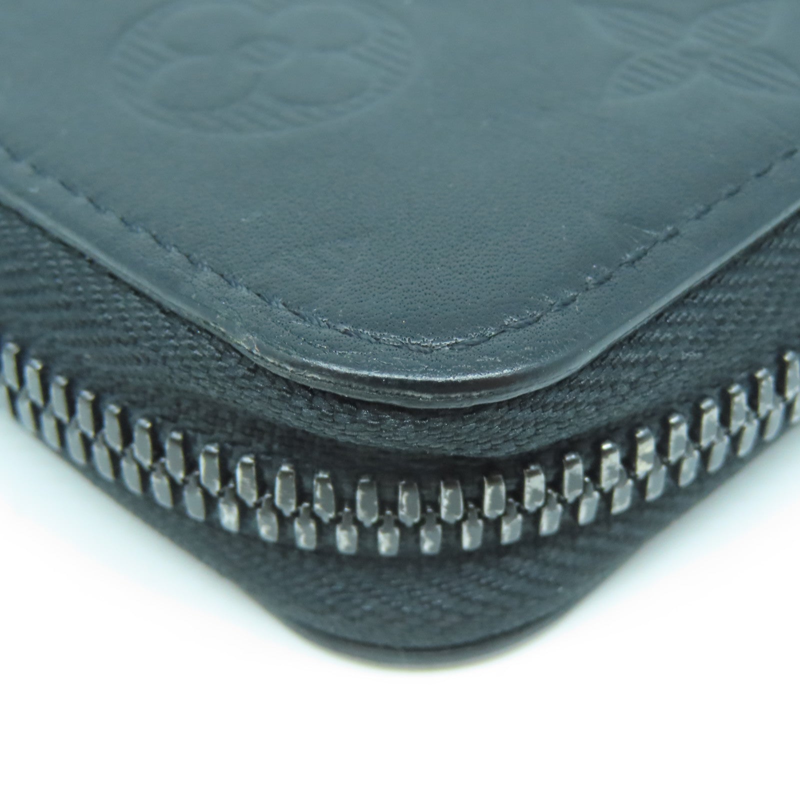 LOUIS VUITTON Monogram Shadow Zippy Wallet Vertical長錢包黑色