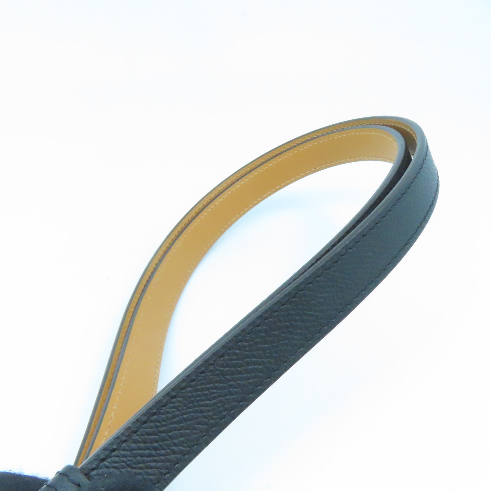 HERMES Epsom皮革Kelly Belt金扣皮帶黑色