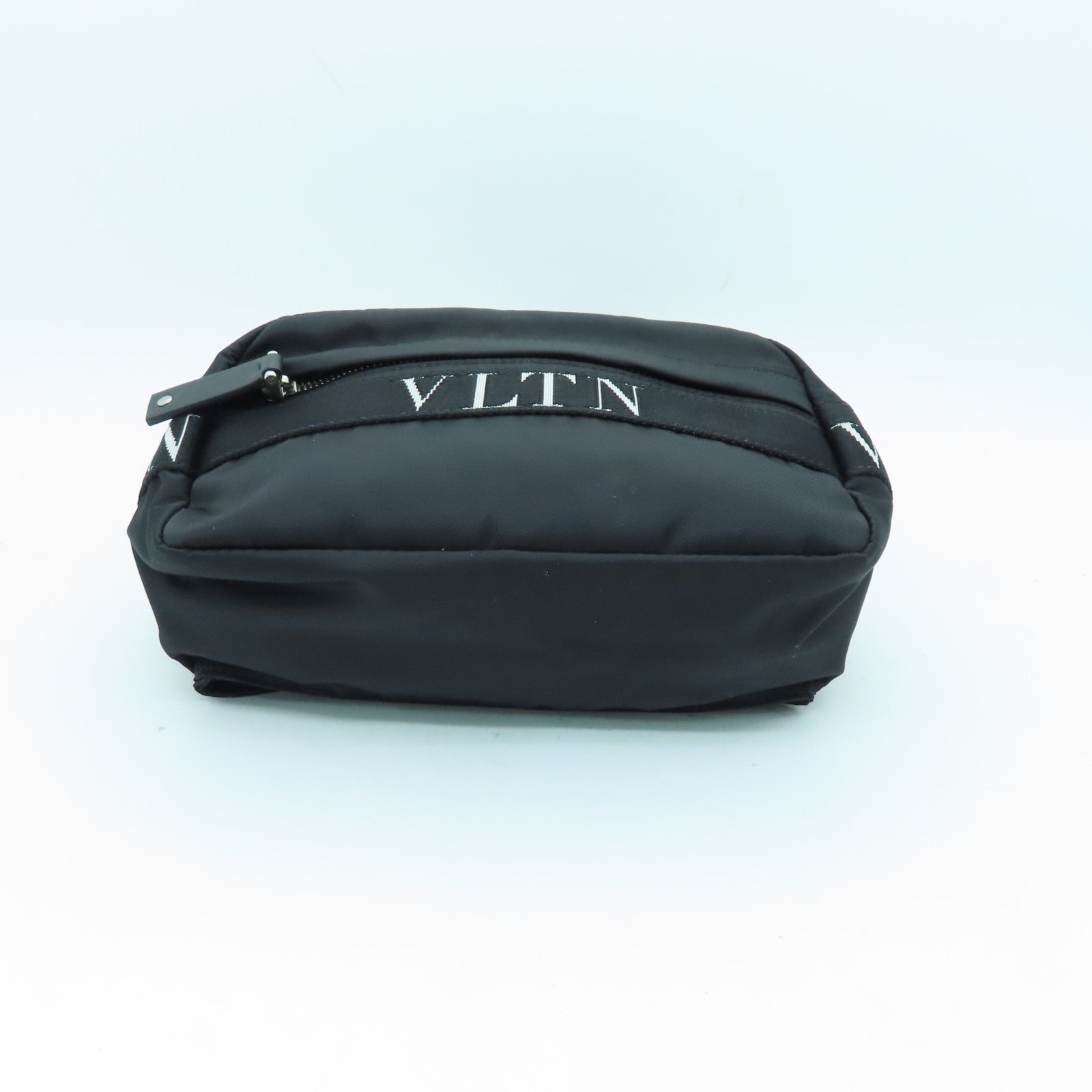 Valentino Nylon Waist Bag Silver Buckle Black