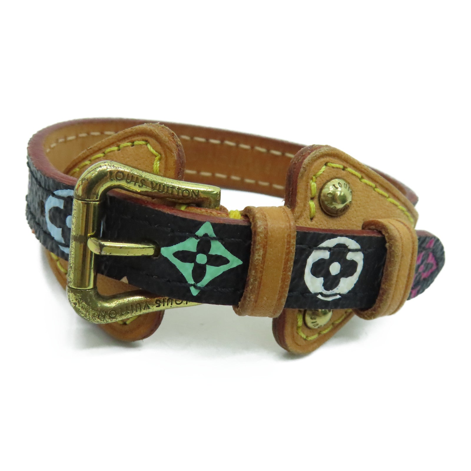 LOUIS VUITTON Monogram Multi Tedah Bracelet手带金扣彩色