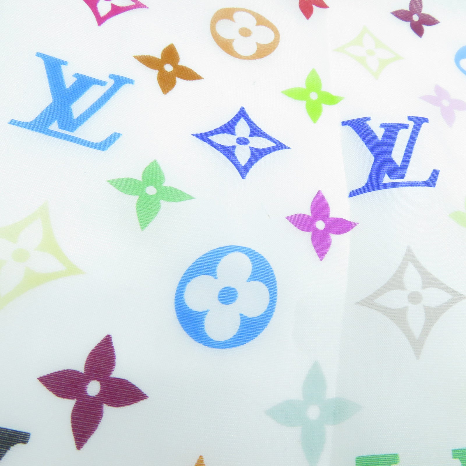 LOUIS VUITTON 絲質Scarf圍巾彩色/白色