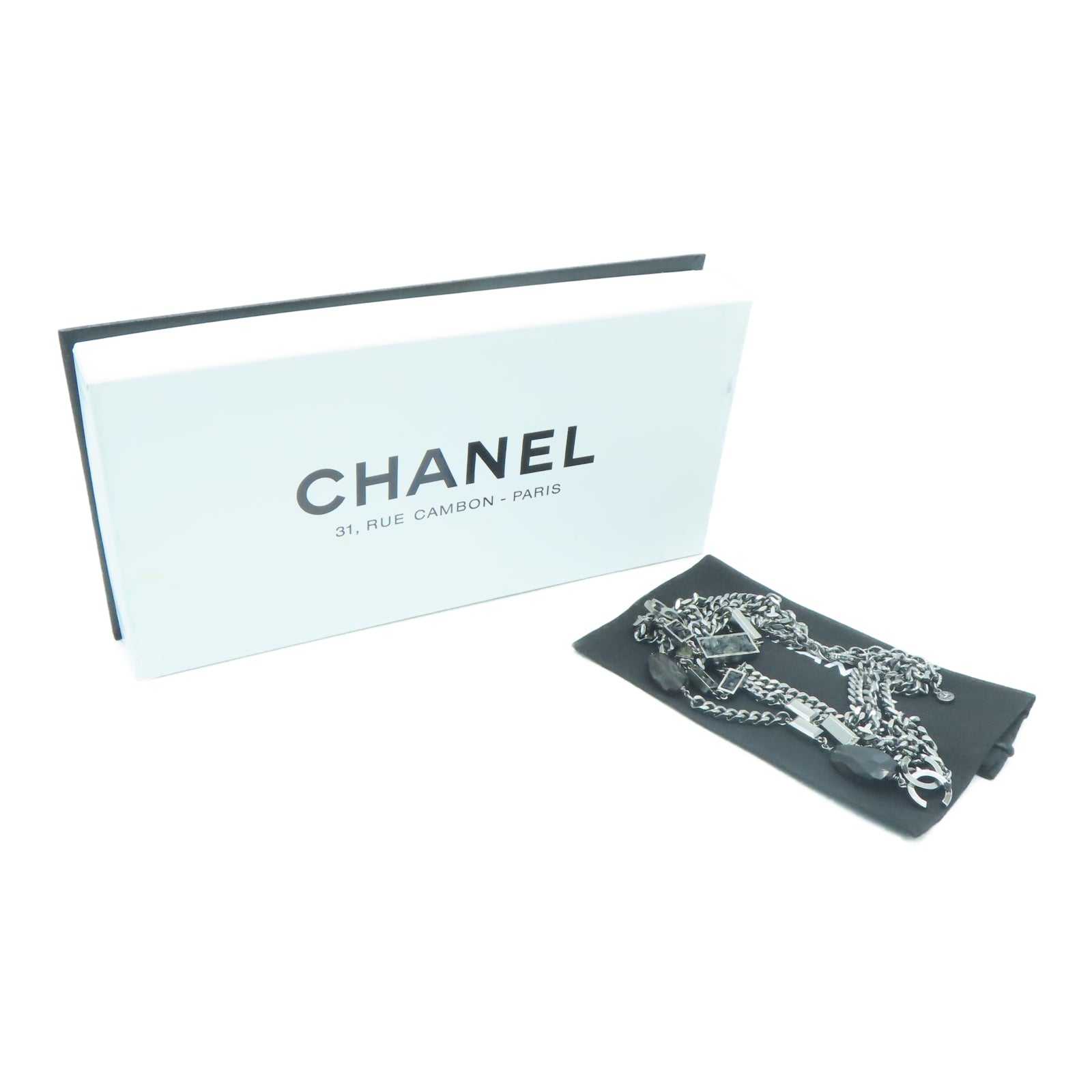 CHANEL 金屬Necklace項鍊銀色