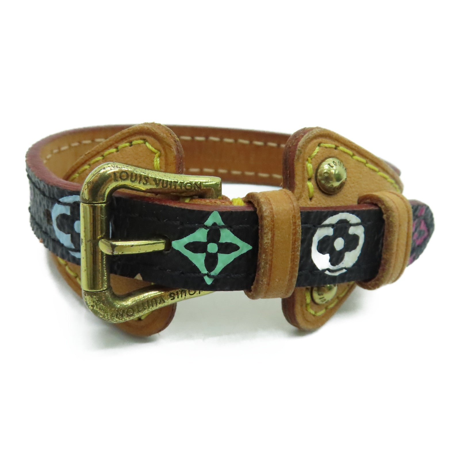 LOUIS VUITTON Monogram Multi Tedah Bracelet手带金扣彩色