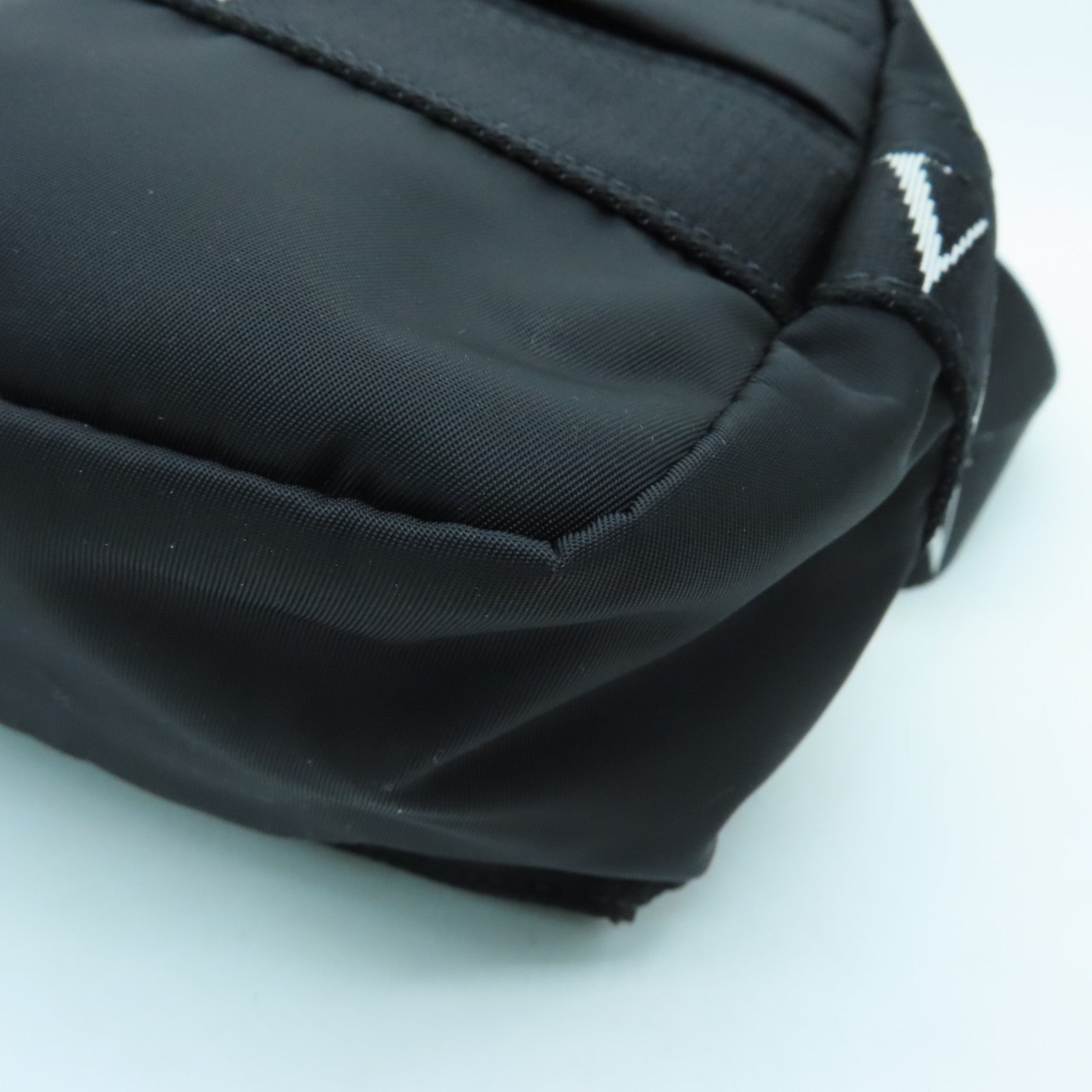 Valentino Nylon Waist Bag Silver Buckle Black