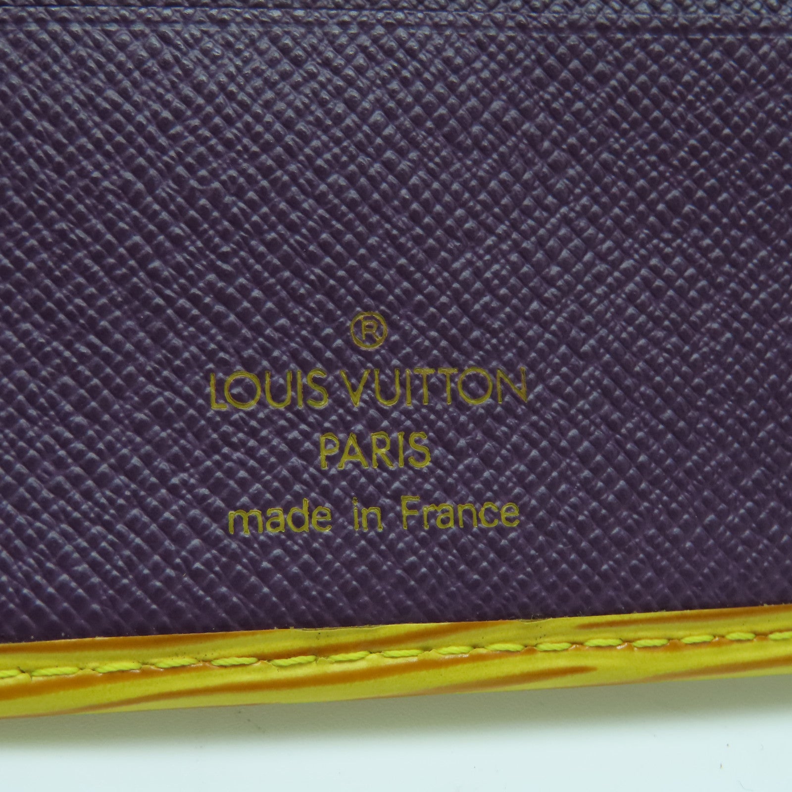 LOUIS VUITTON Epi Macro金扣钱包黄色/紫色