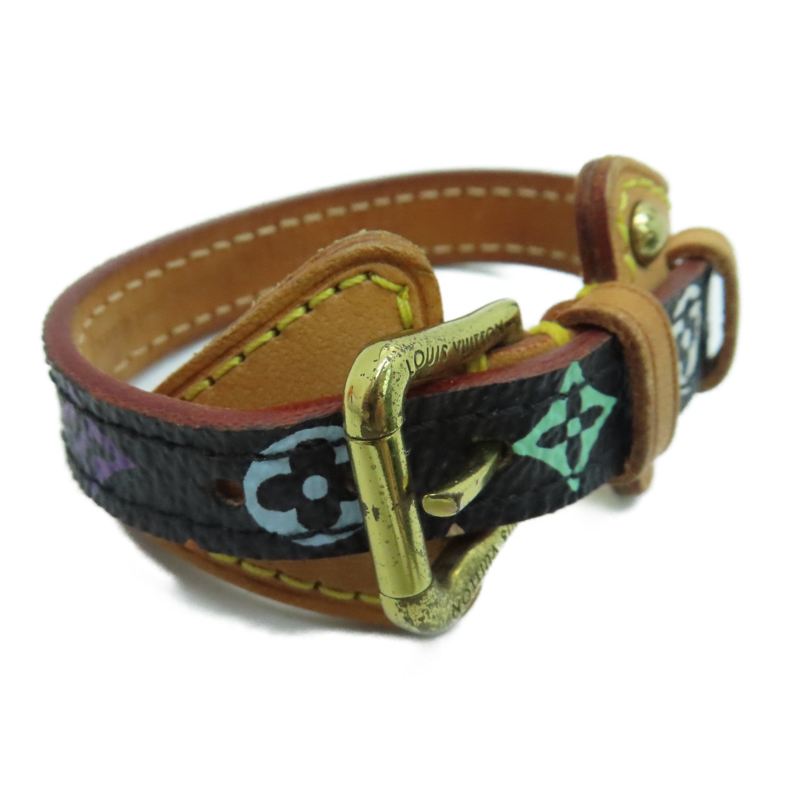 LOUIS VUITTON Monogram Multi Tedah Bracelet手带金扣彩色
