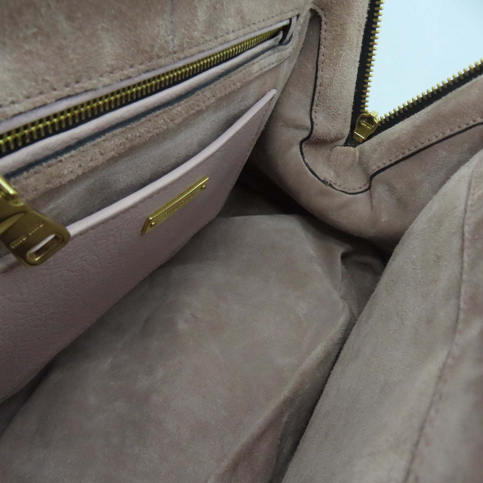 Miu Miu 牛皮皮革2 Way Shoulder金扣手挽肩背兩用袋粉紅色