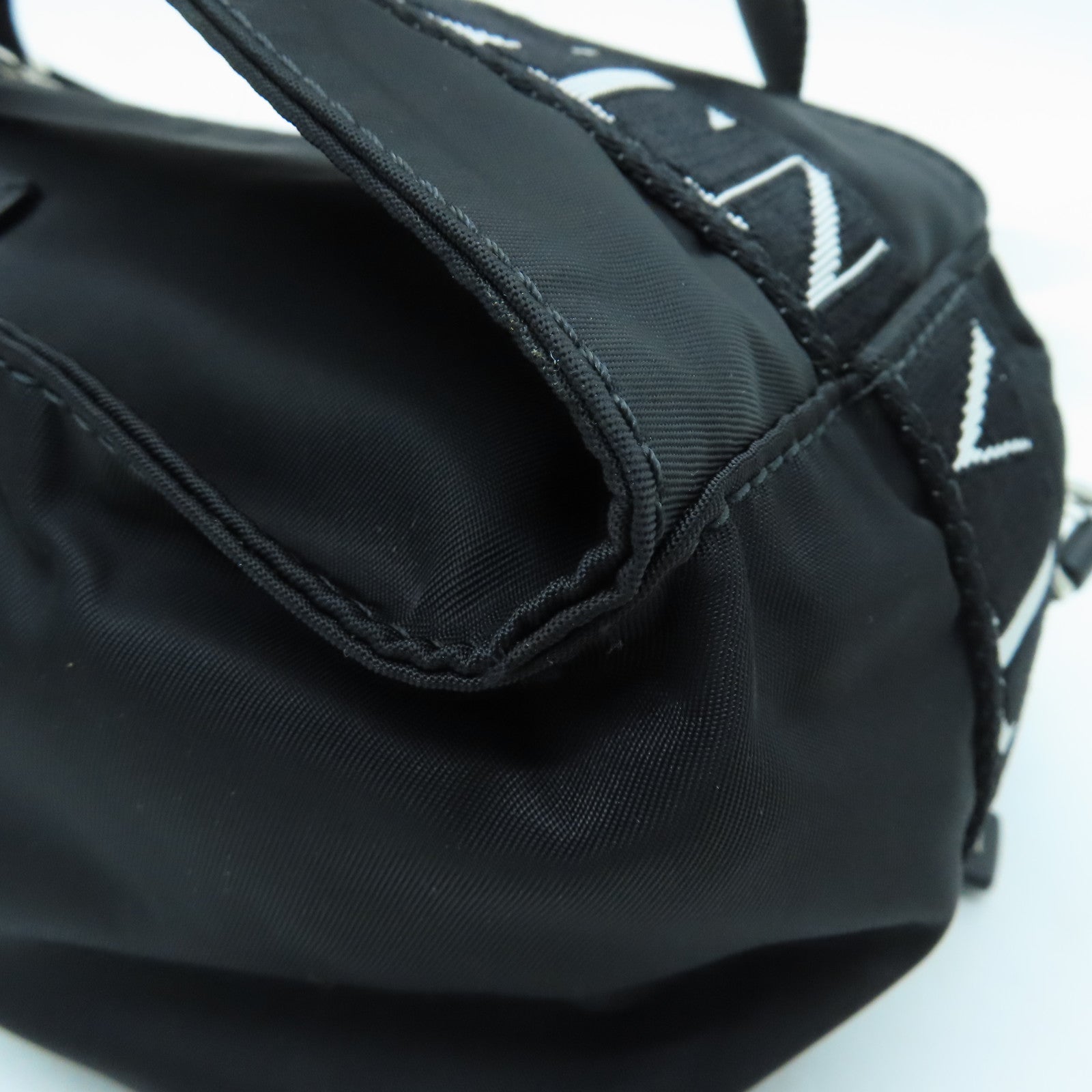 Valentino Nylon Waist Bag Silver Buckle Black