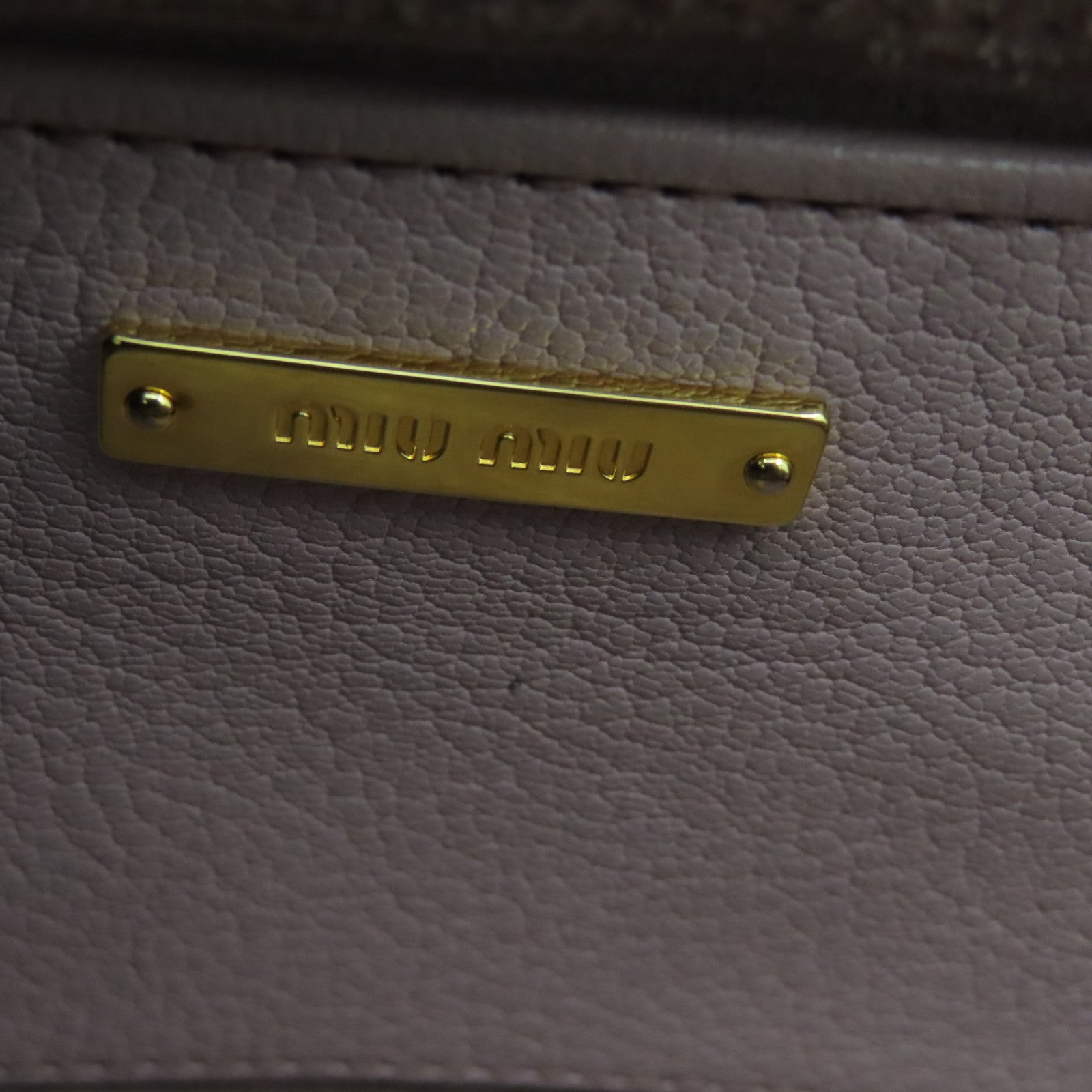 Miu Miu 牛皮皮革2 Way Shoulder金扣手挽肩背兩用袋粉紅色