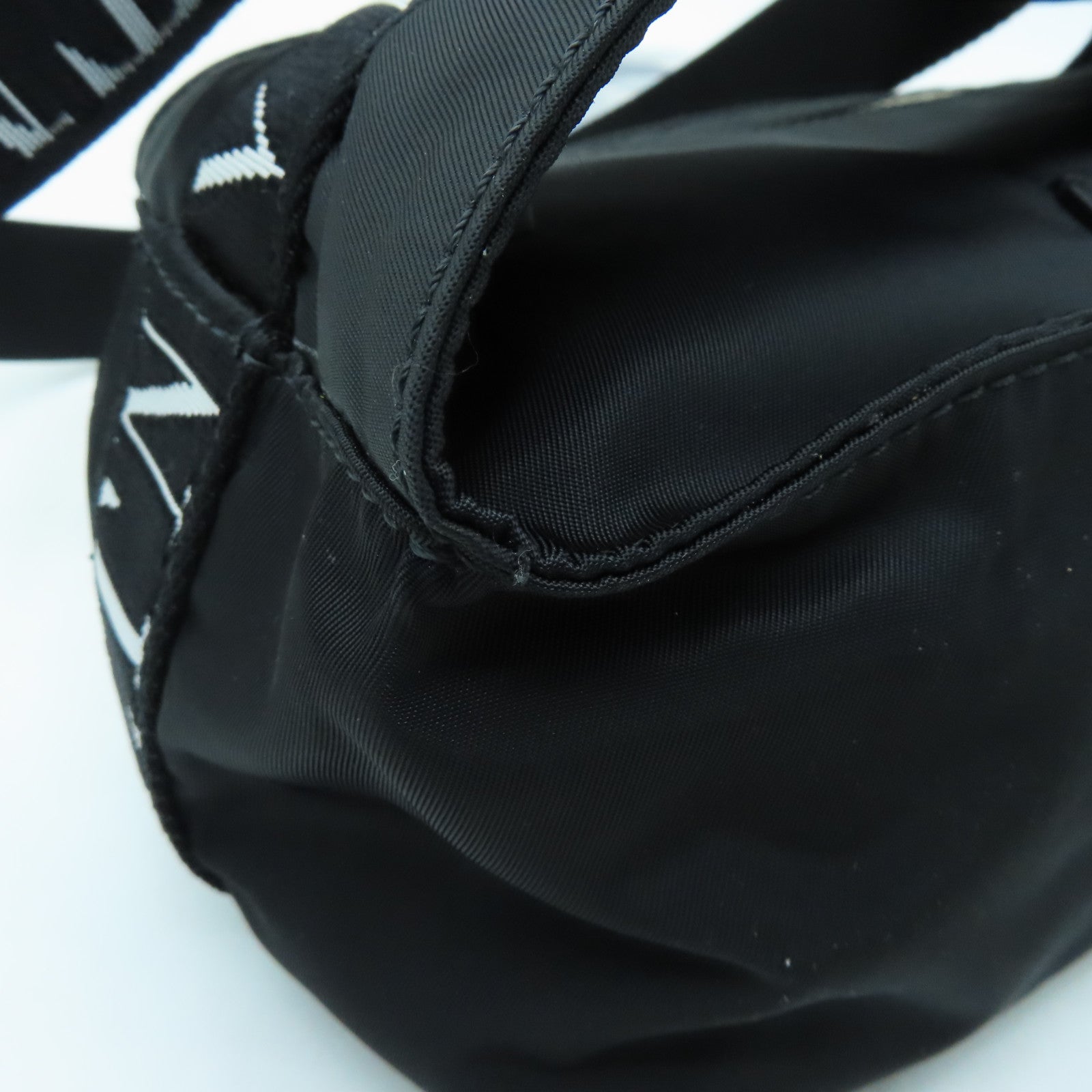 Valentino Nylon Waist Bag Silver Buckle Black