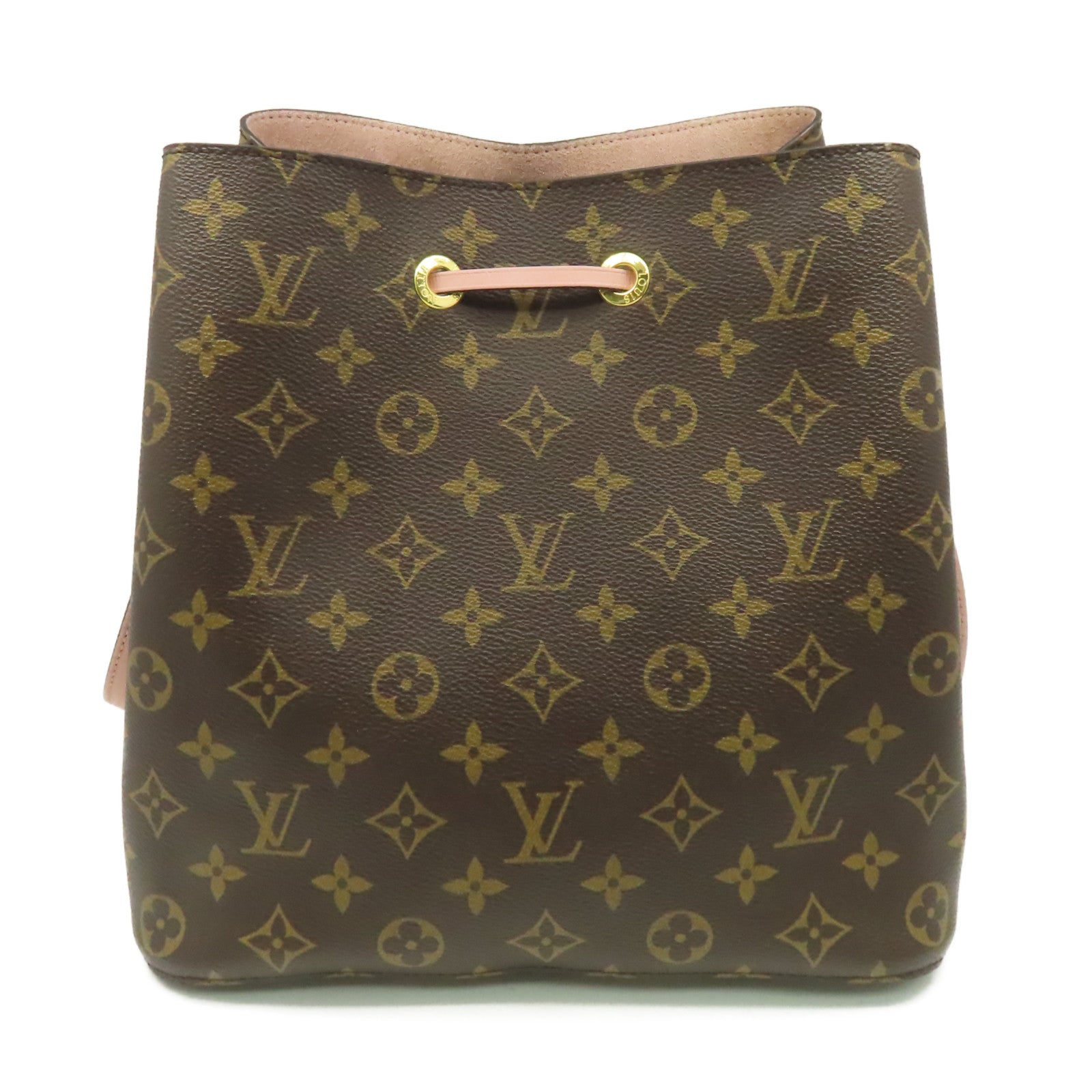 LOUIS VUITTON Monogram NeoNoe MM Shoulder Bag肩背袋啡色/粉紅色