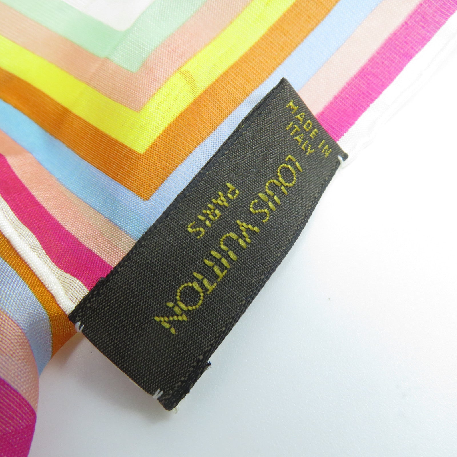 LOUIS VUITTON 絲質Scarf圍巾彩色/白色