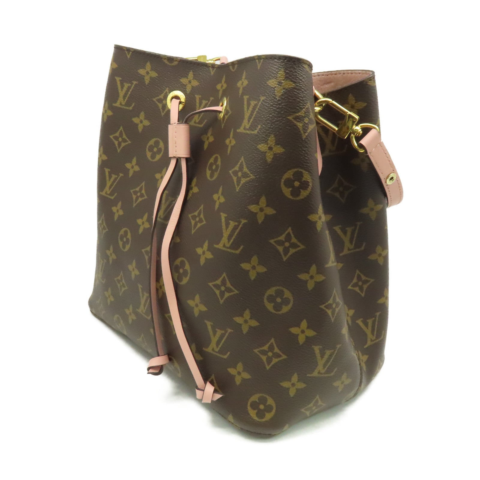 LOUIS VUITTON Monogram NeoNoe MM Shoulder Bag肩背袋啡色/粉紅色