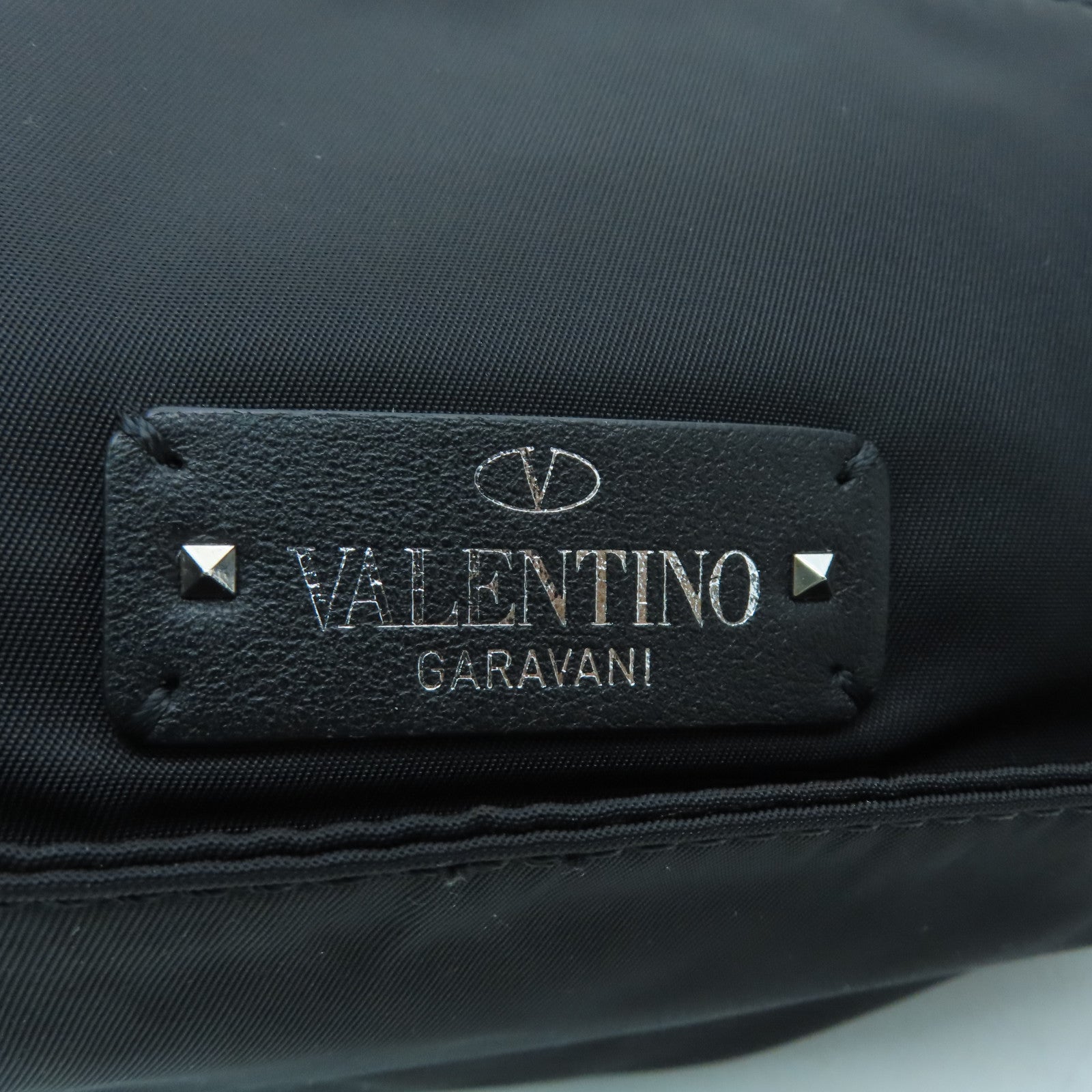 Valentino Nylon Waist Bag Silver Buckle Black