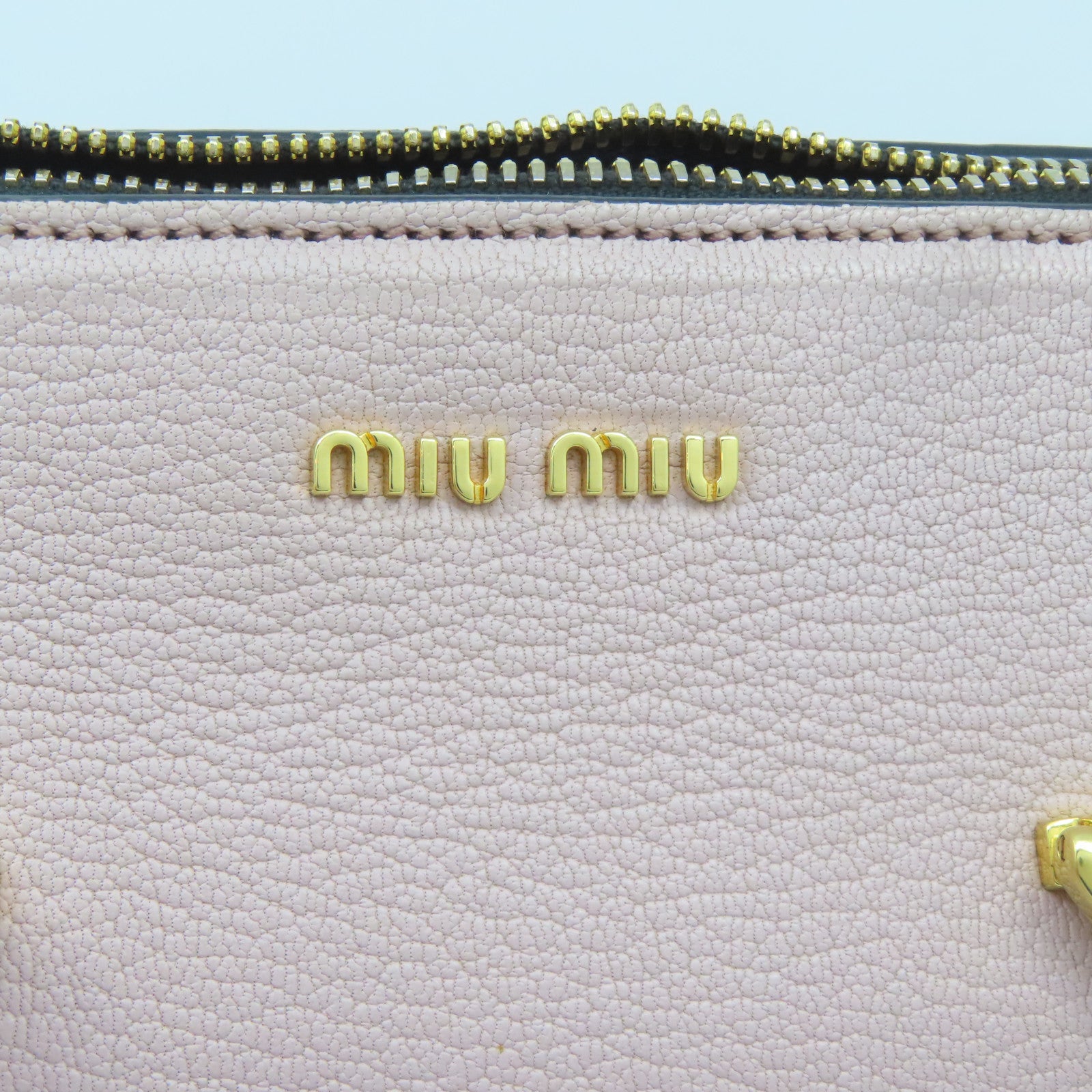 Miu Miu 牛皮皮革2 Way Shoulder金扣手挽肩背兩用袋粉紅色