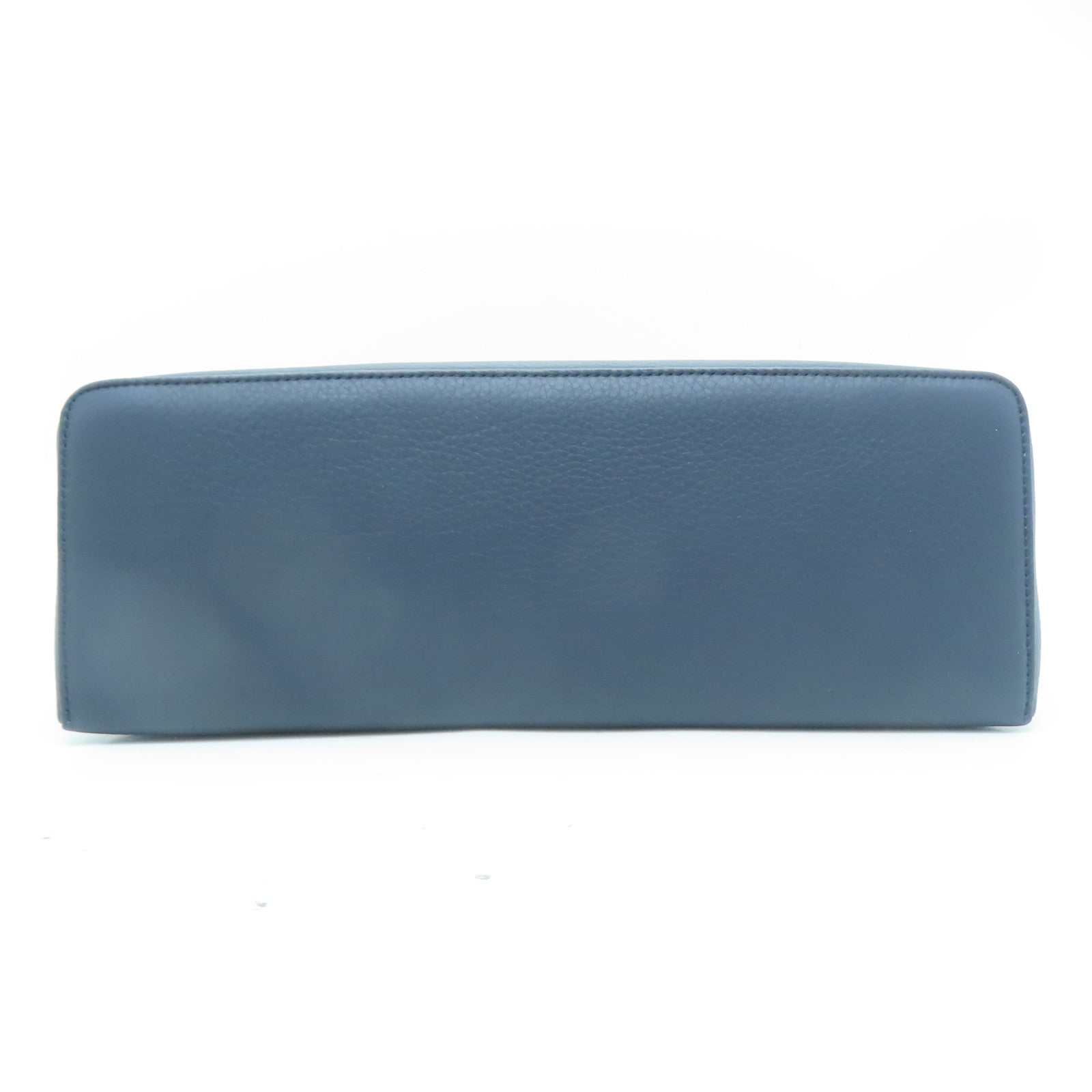 Loro Piana 牛皮皮革Extra Pocket L27銀扣手挽肩背兩用袋深藍色