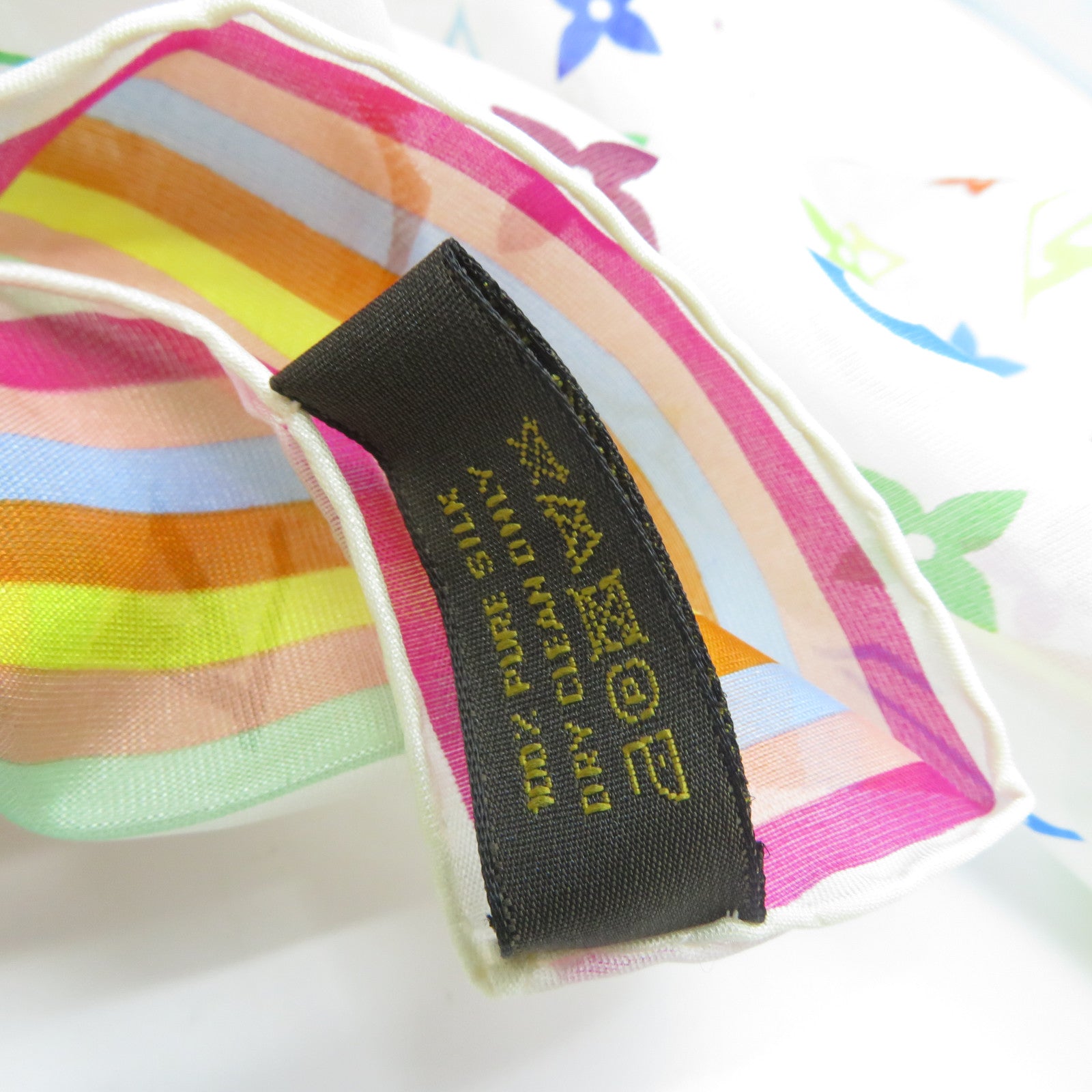 LOUIS VUITTON 絲質Scarf圍巾彩色/白色