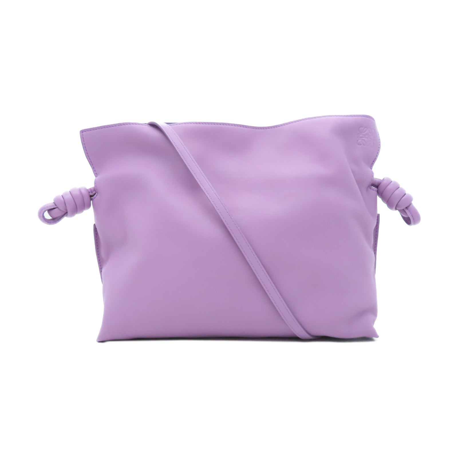 LOEWE 牛皮皮革Flamenco Clutch金扣肩背袋紫色