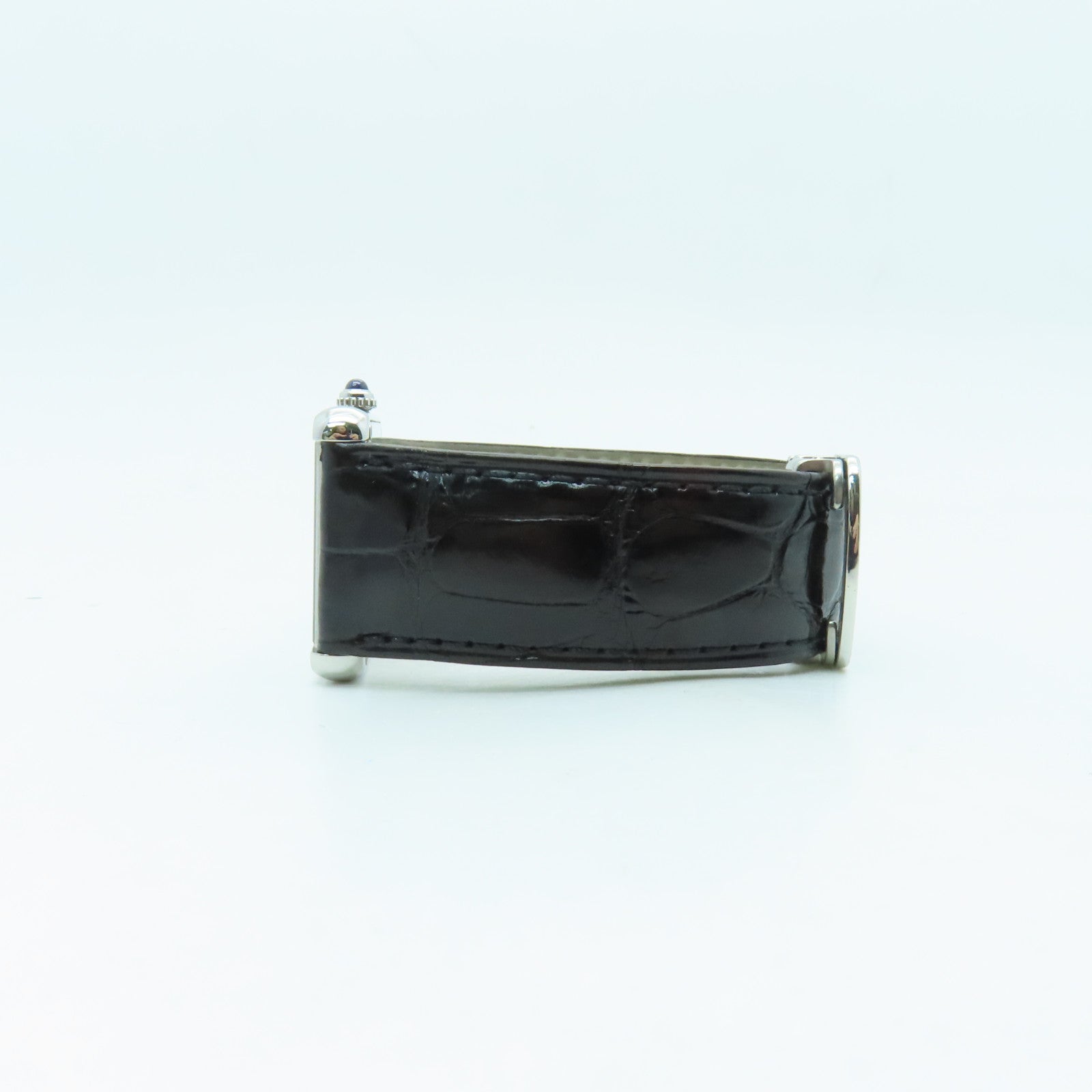 CARTIER Tank Solo Quartz Watch鳄鱼皮带不锈钢石英机芯手表白色