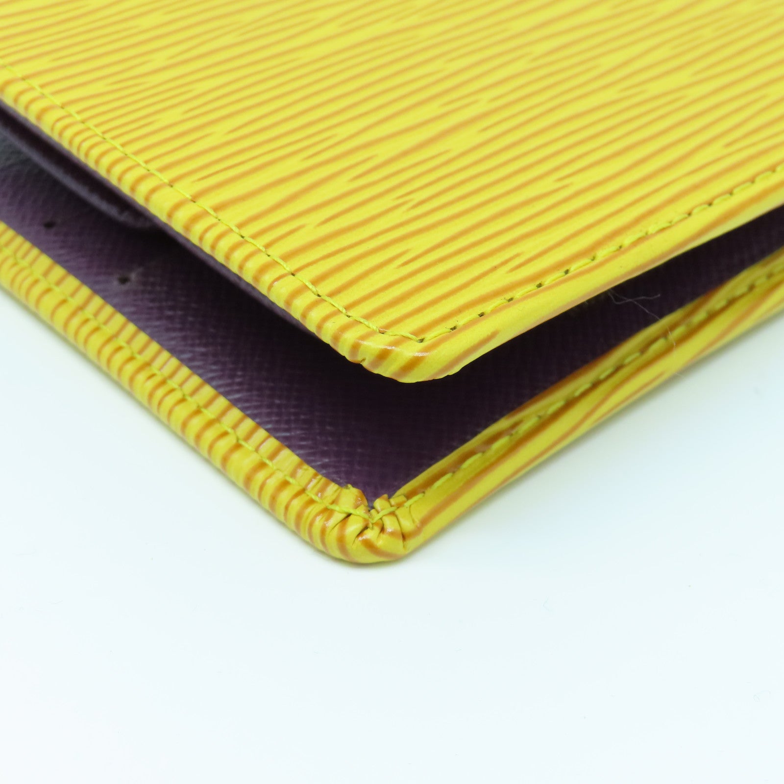 LOUIS VUITTON Epi Macro金扣钱包黄色/紫色