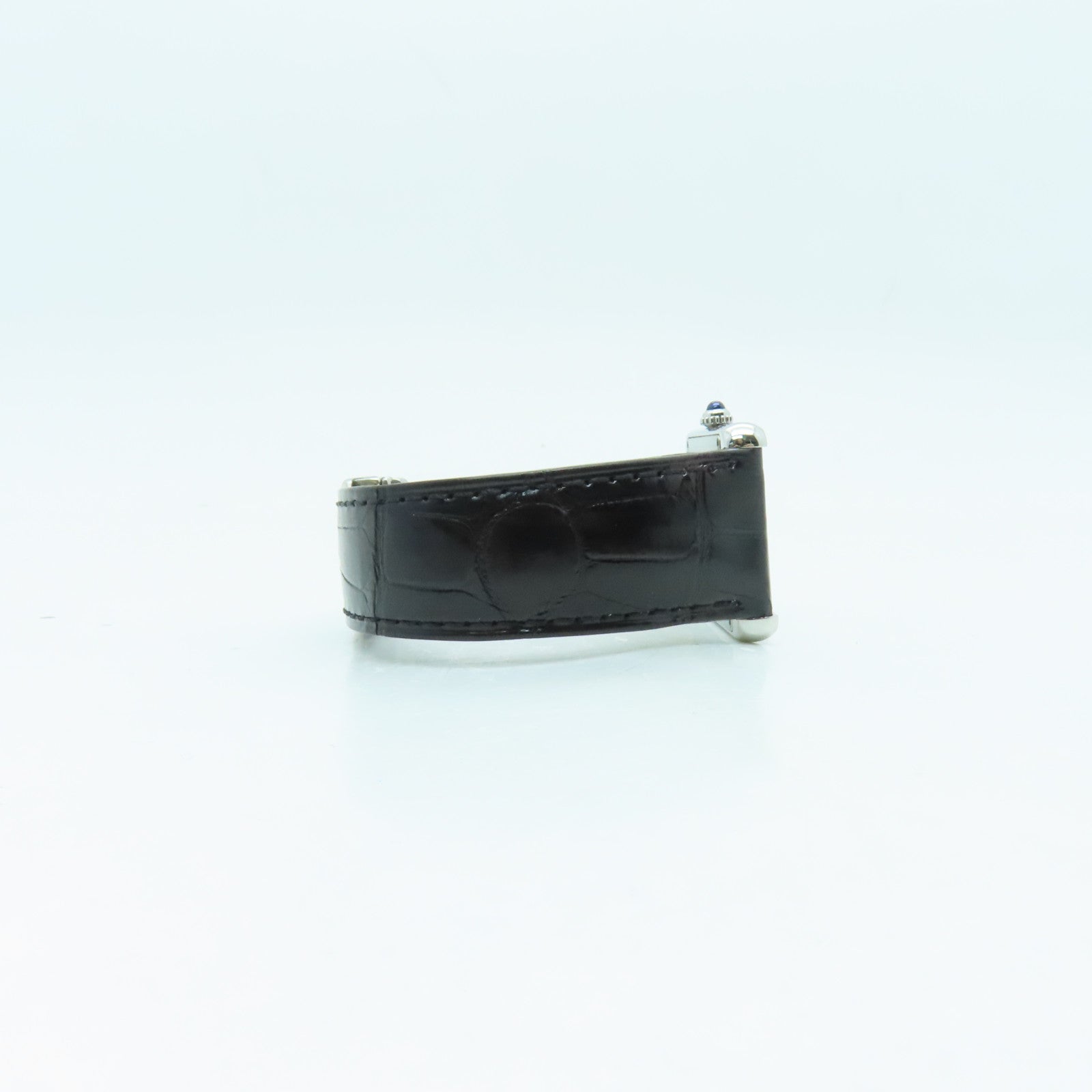 CARTIER Tank Solo Quartz Watch鳄鱼皮带不锈钢石英机芯手表白色