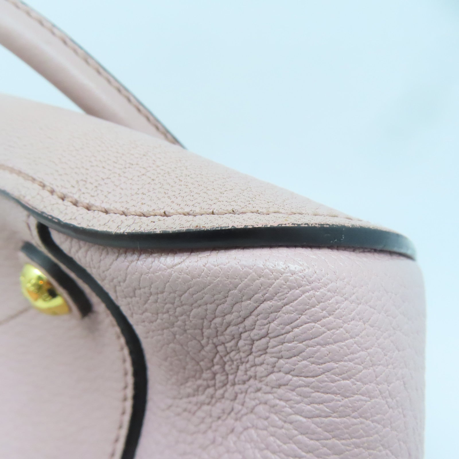 Miu Miu 牛皮皮革2 Way Shoulder金扣手挽肩背兩用袋粉紅色