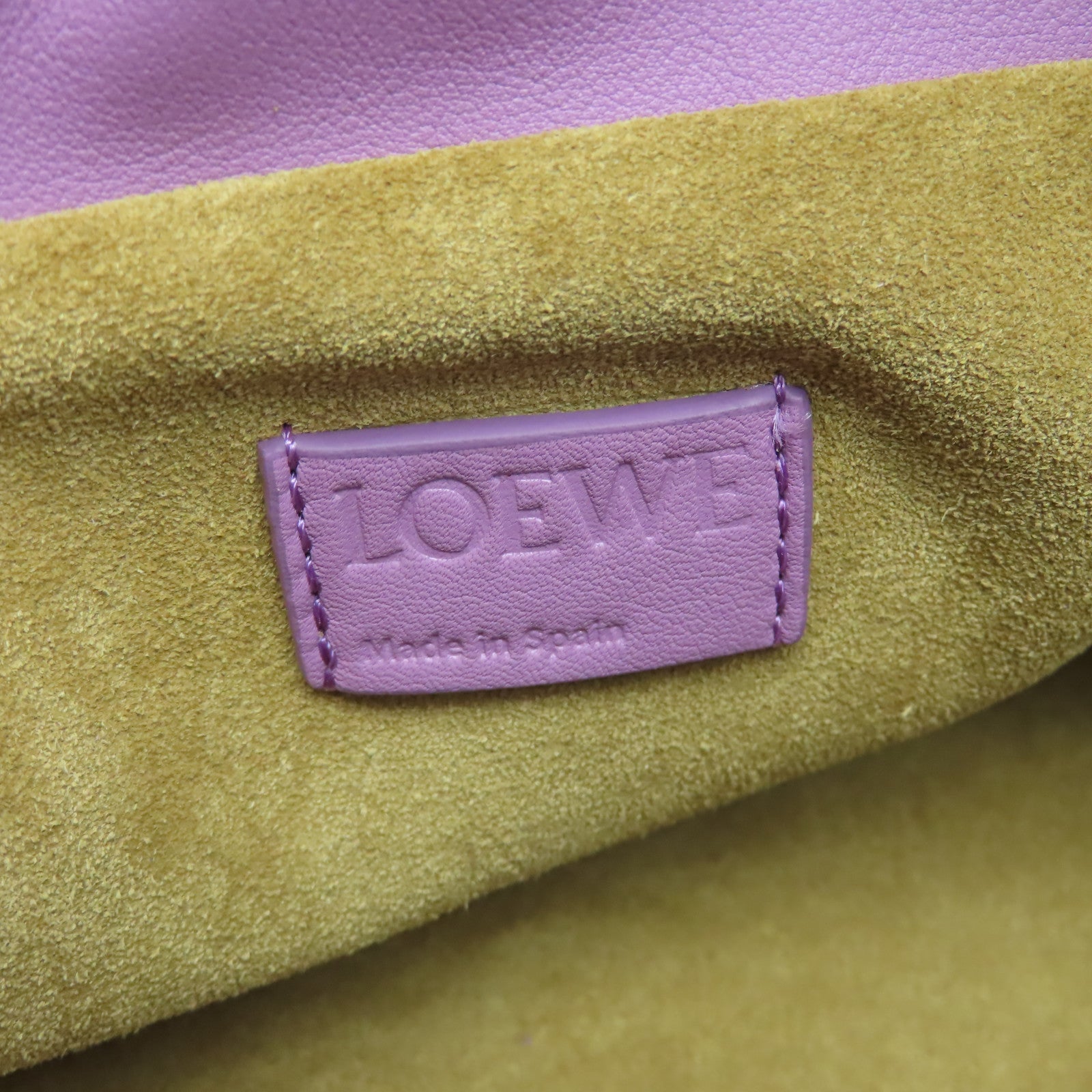 LOEWE 牛皮皮革Flamenco Clutch金扣肩背袋紫色
