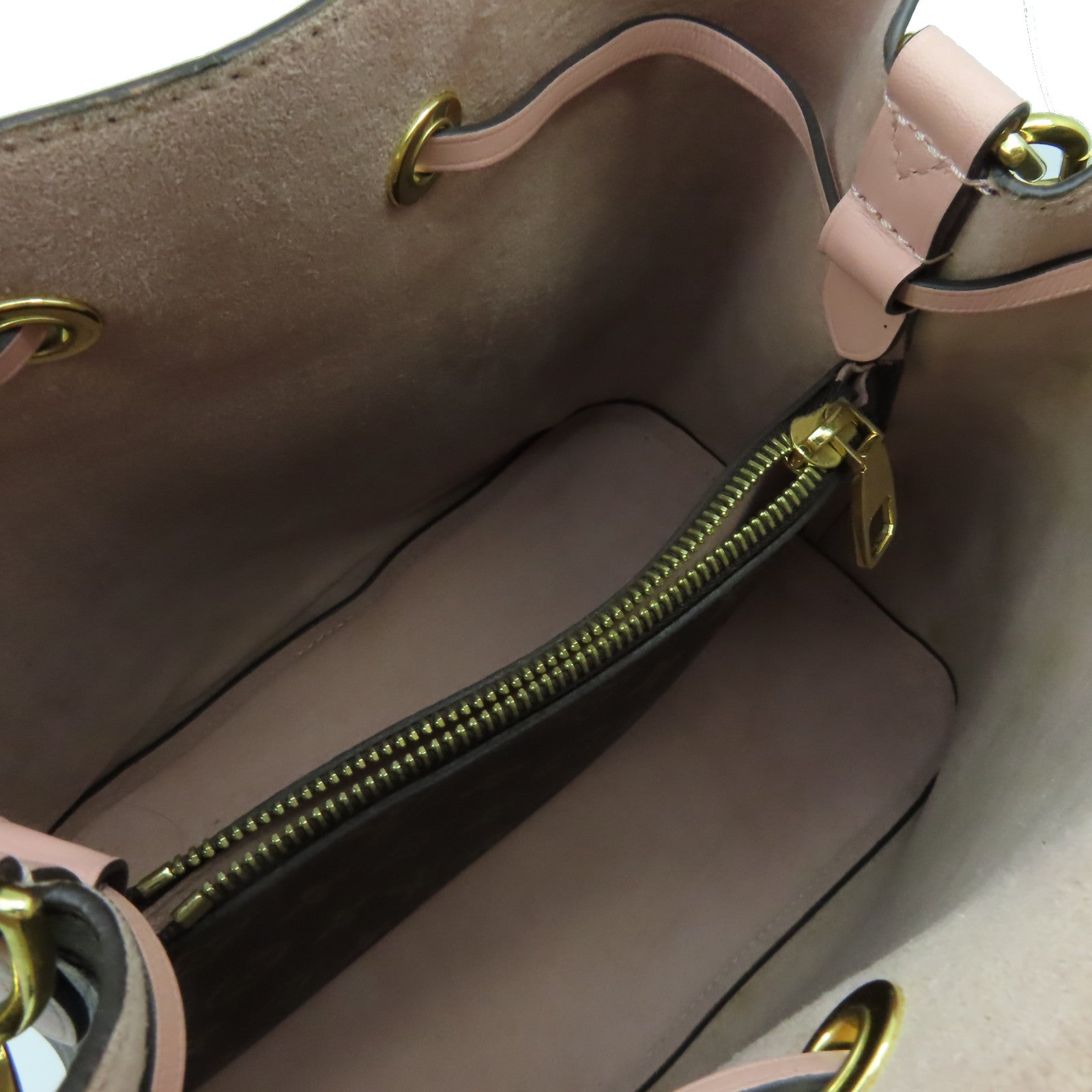 LOUIS VUITTON Monogram NeoNoe MM Shoulder Bag肩背袋啡色/粉紅色