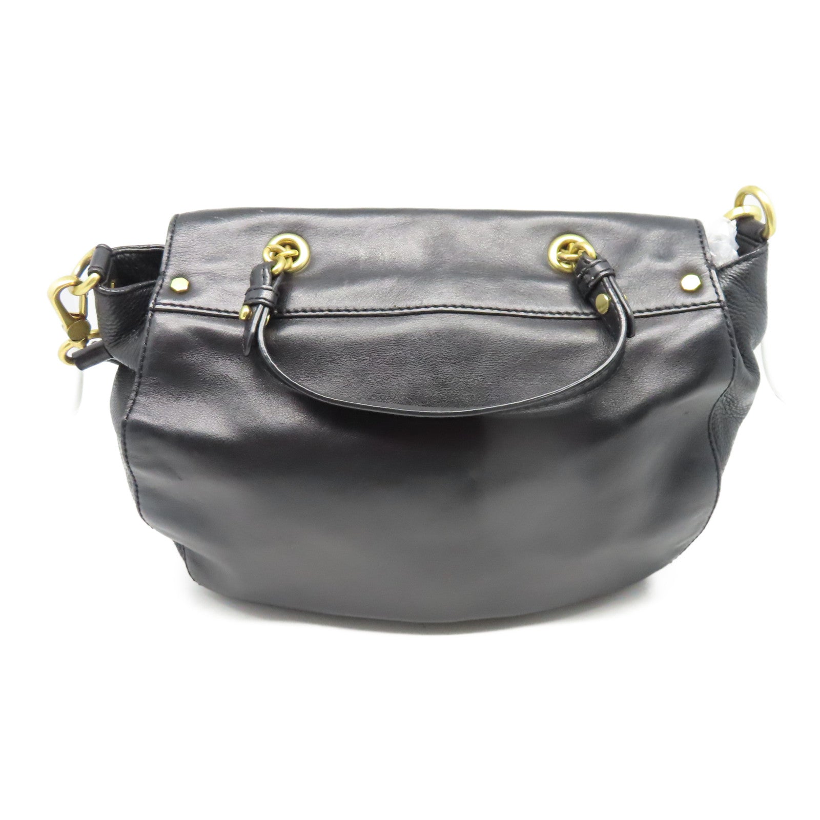 MARC BY MARC JACOBS 羊皮皮革Shoulder Bag金扣手挽肩背兩用袋黑色