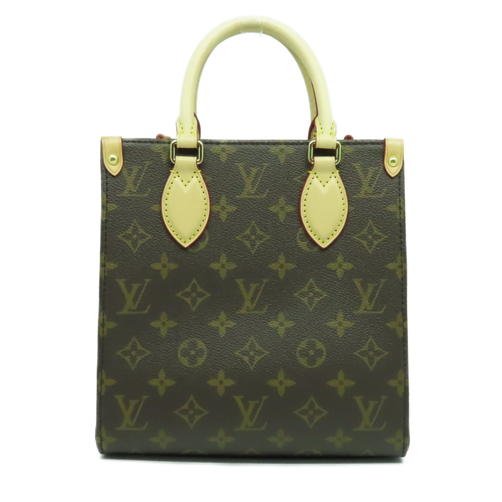 LOUIS VUITTON Monogram Sac Plat BB金扣手挽肩背兩用袋啡色
