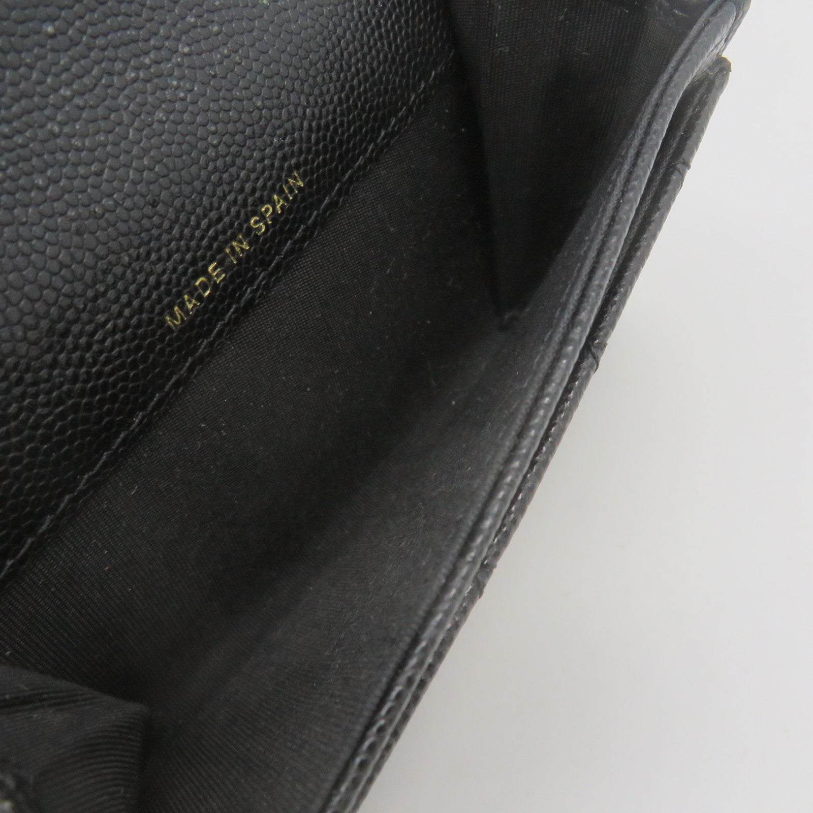 CHANEL 菱格Caviar皮革Card Case金扣卡套黑色