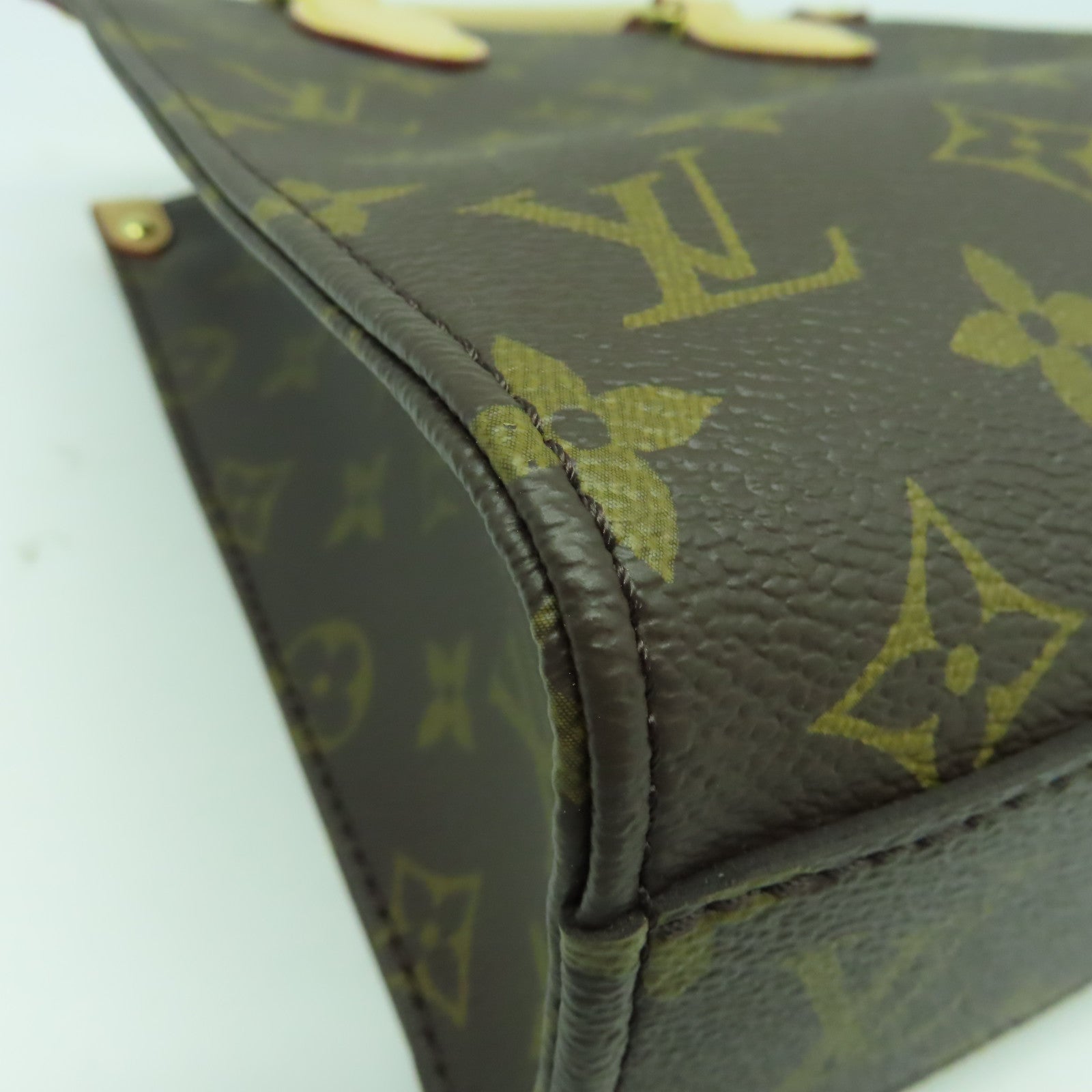 LOUIS VUITTON Monogram Sac Plat BB金扣手挽肩背兩用袋啡色