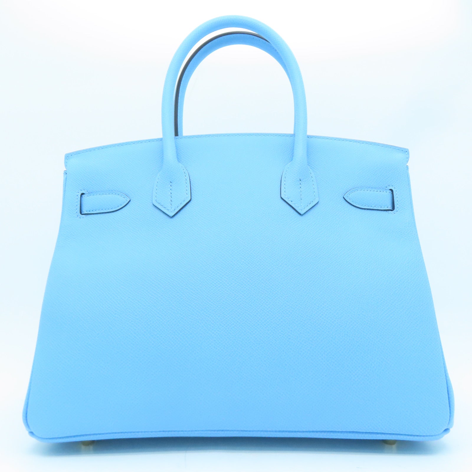 HERMES Veau Epsom皮革Birkin 30金扣手挽袋水蓝色